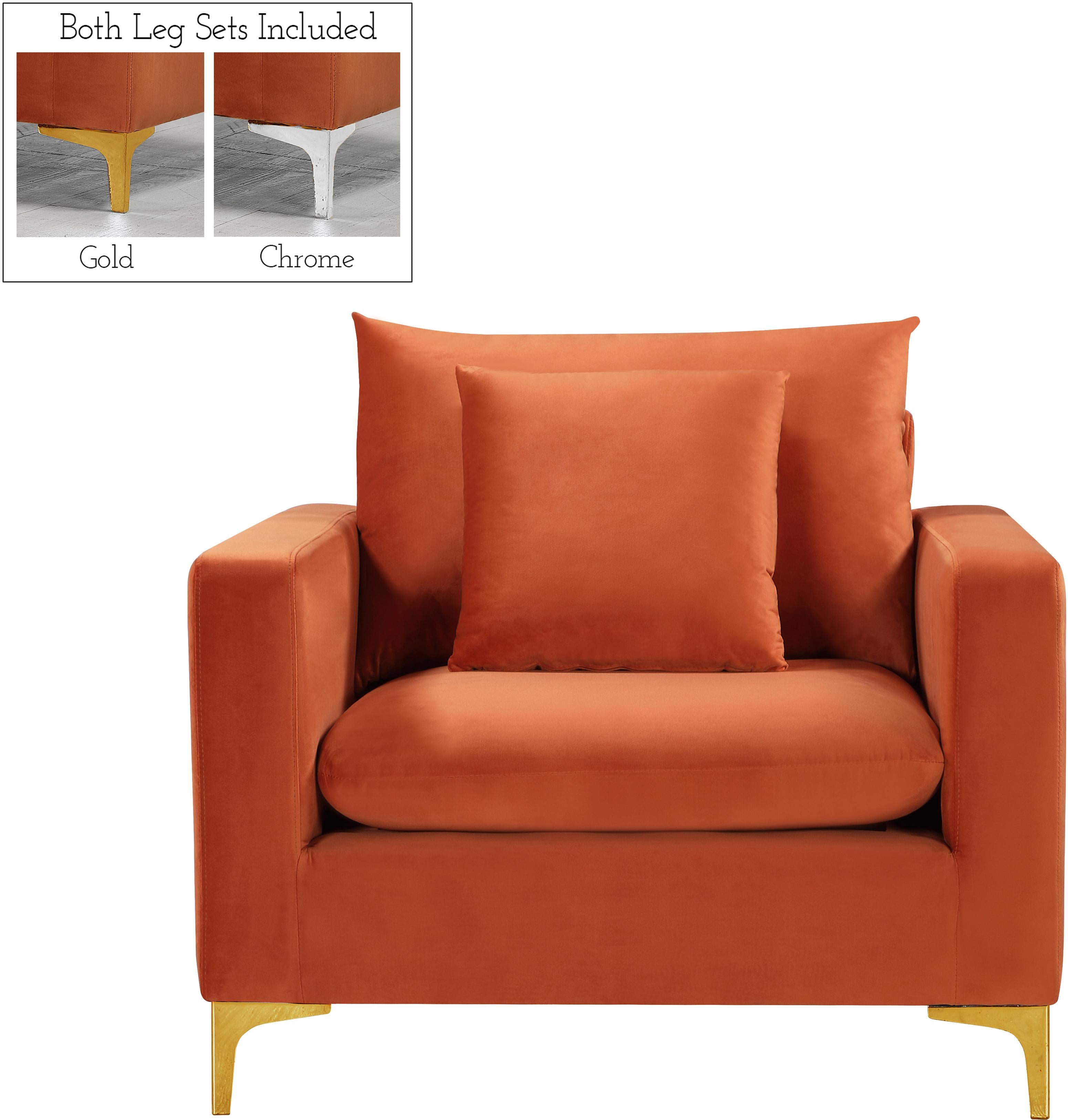 Naomi Cognac Velvet Chair - Luxury Home Furniture (MI)
