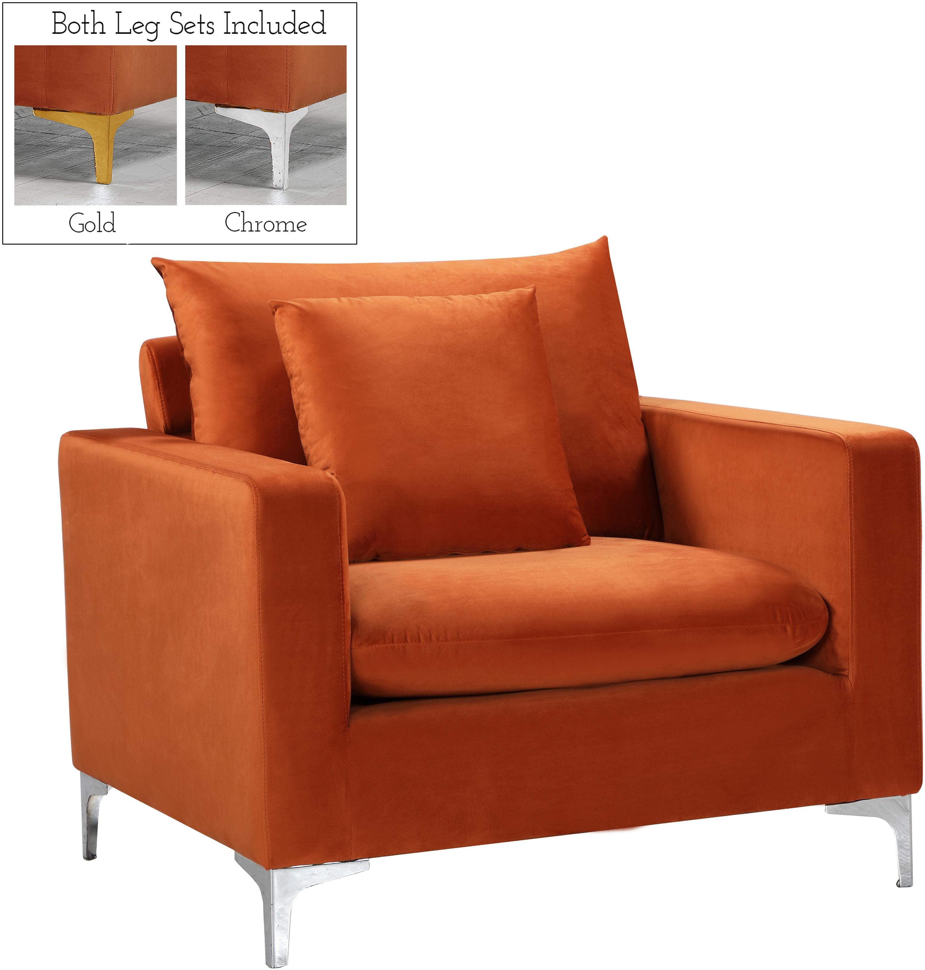 Naomi Cognac Velvet Chair - Luxury Home Furniture (MI)