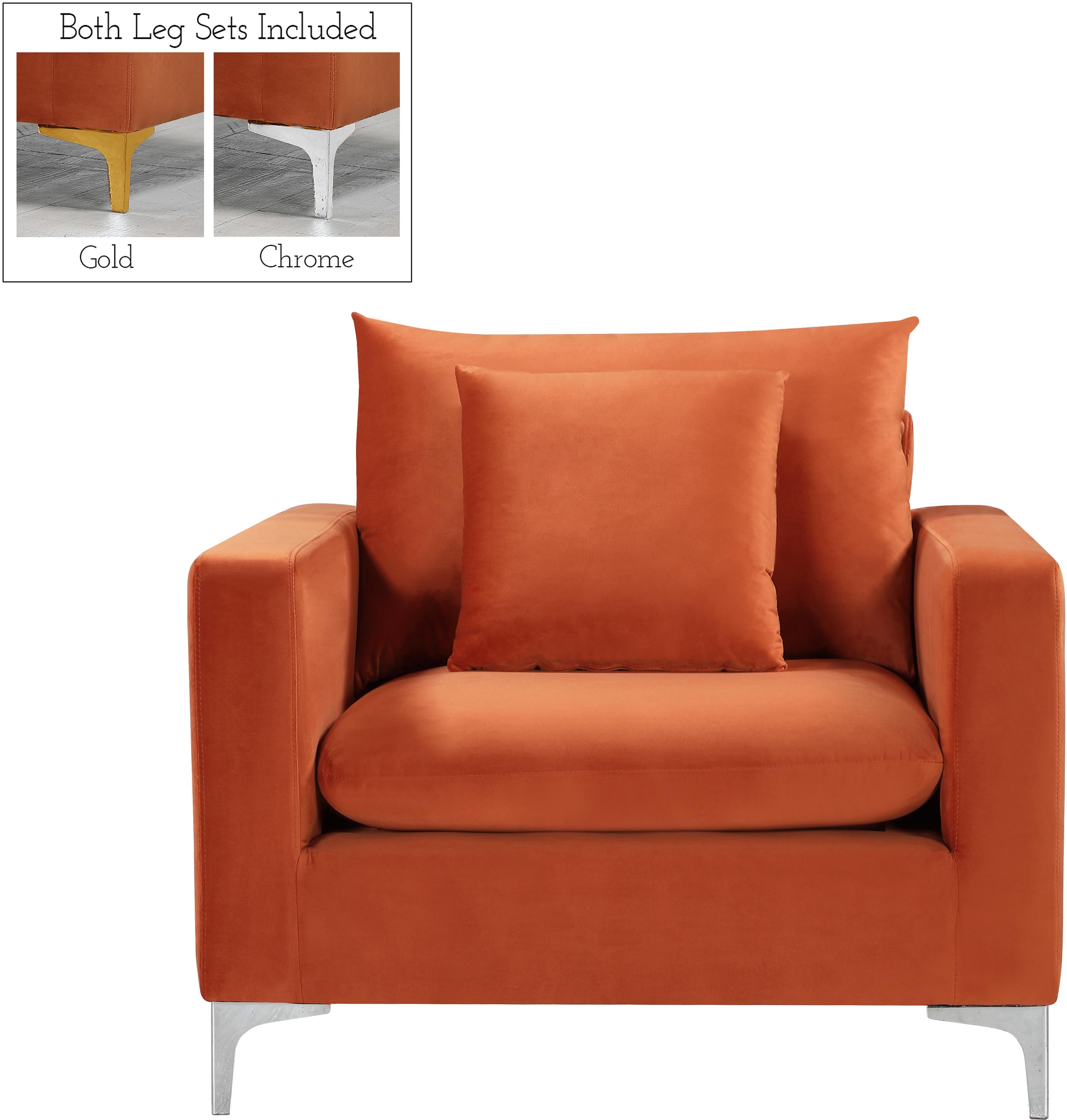 Naomi Cognac Velvet Chair - Luxury Home Furniture (MI)
