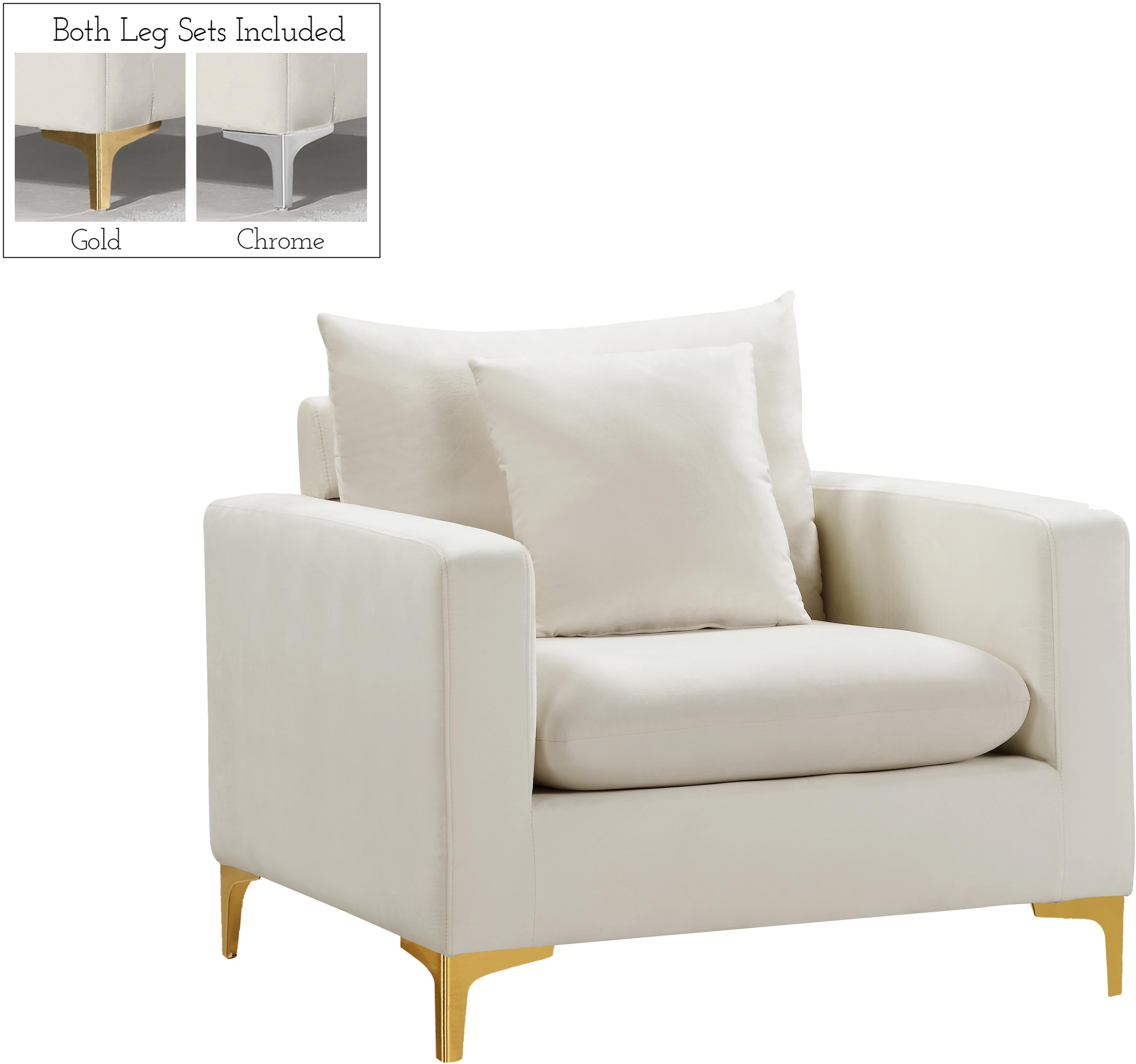 Naomi Cream Velvet Chair - Luxury Home Furniture (MI)