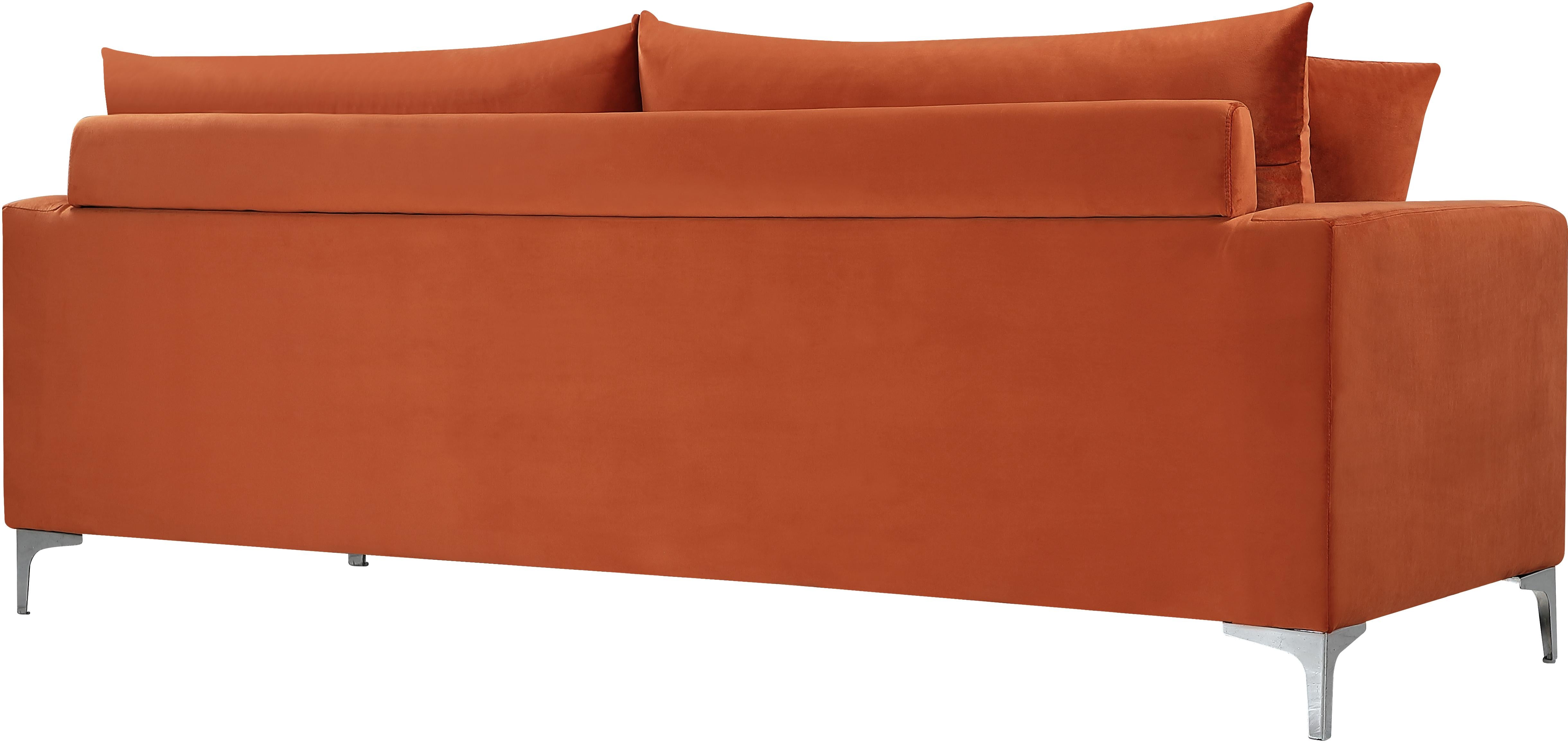 Naomi Cognac Velvet Sofa - Luxury Home Furniture (MI)