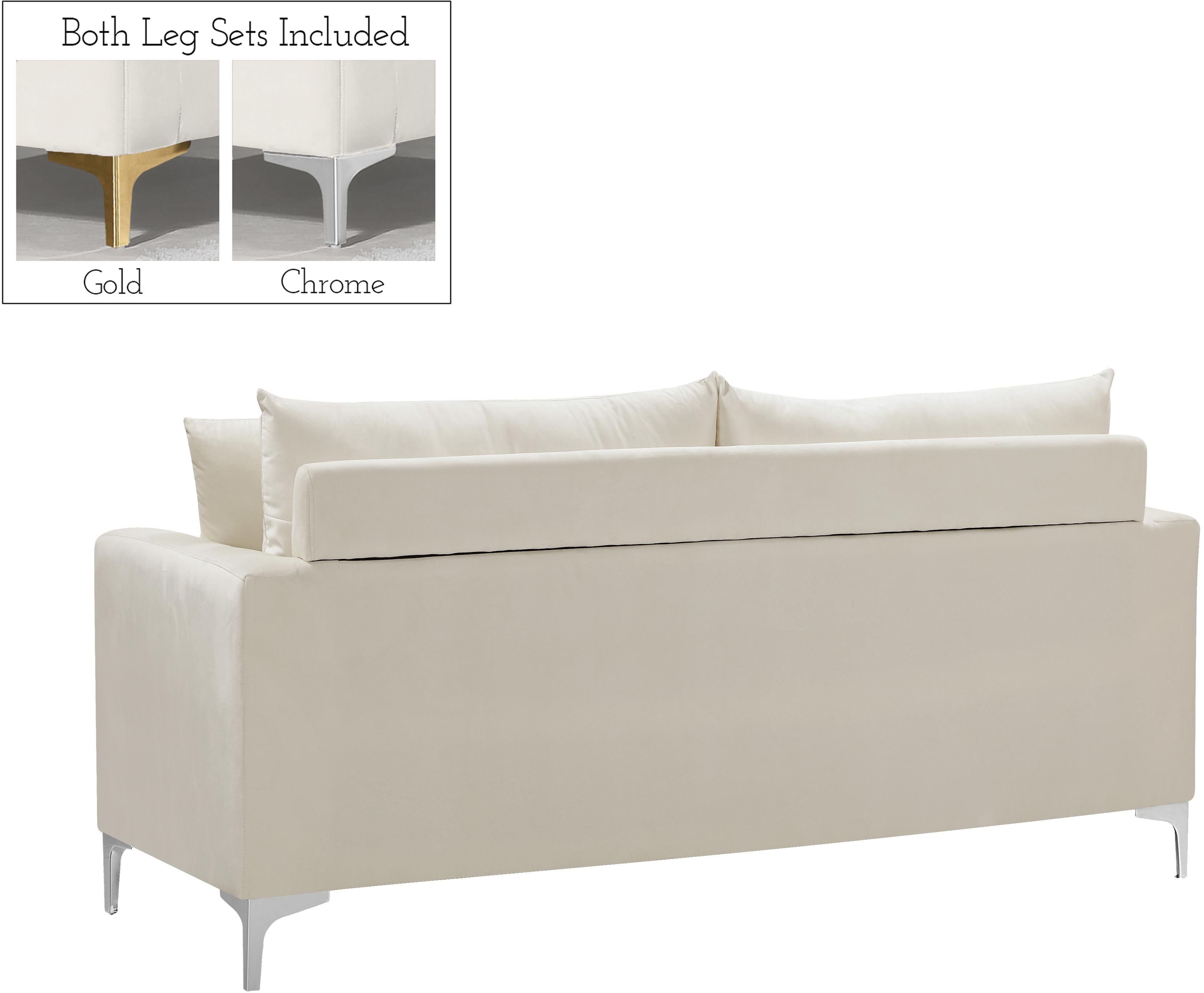 Naomi Cream Velvet Loveseat - Luxury Home Furniture (MI)