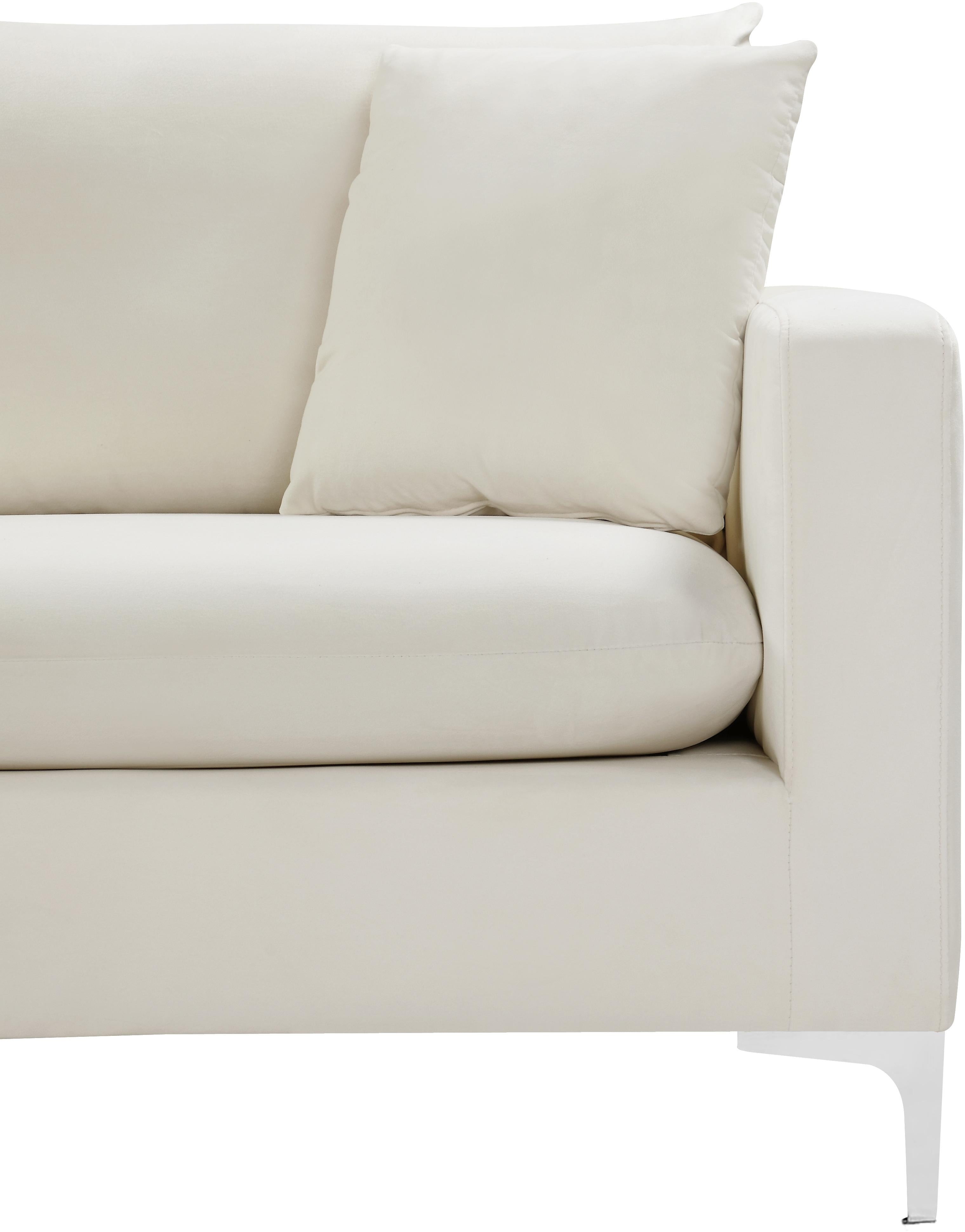 Naomi Cream Velvet Loveseat - Luxury Home Furniture (MI)