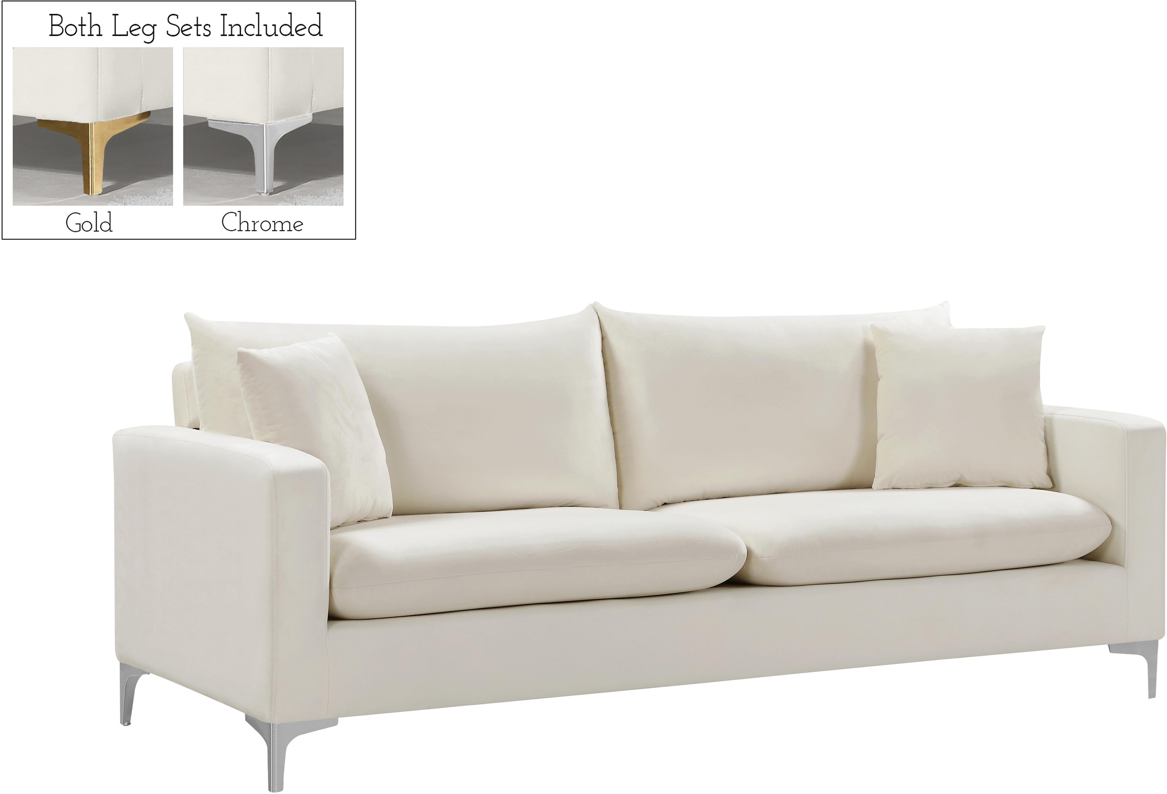 Naomi Cream Velvet Sofa - Luxury Home Furniture (MI)