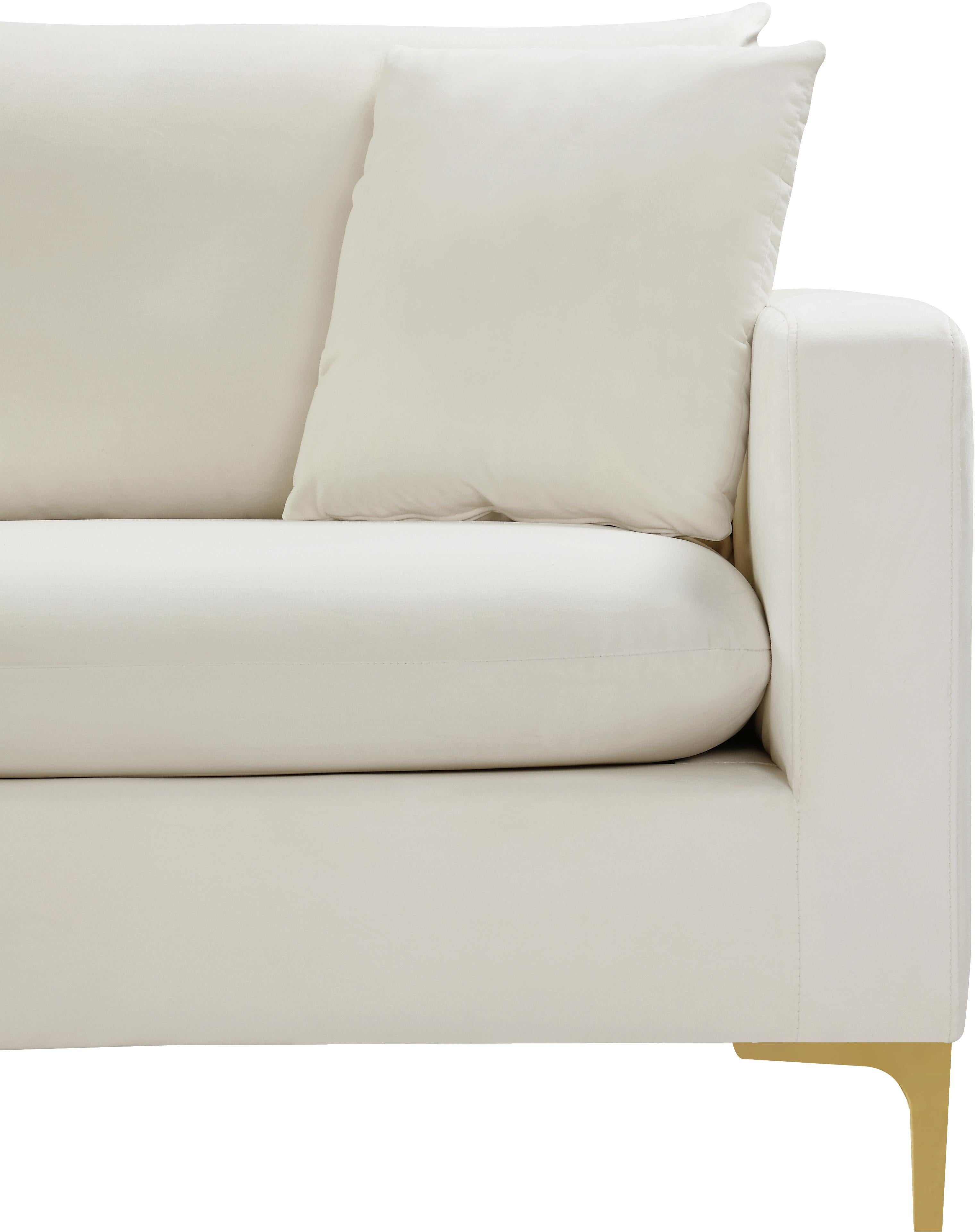 Naomi Cream Velvet Loveseat - Luxury Home Furniture (MI)