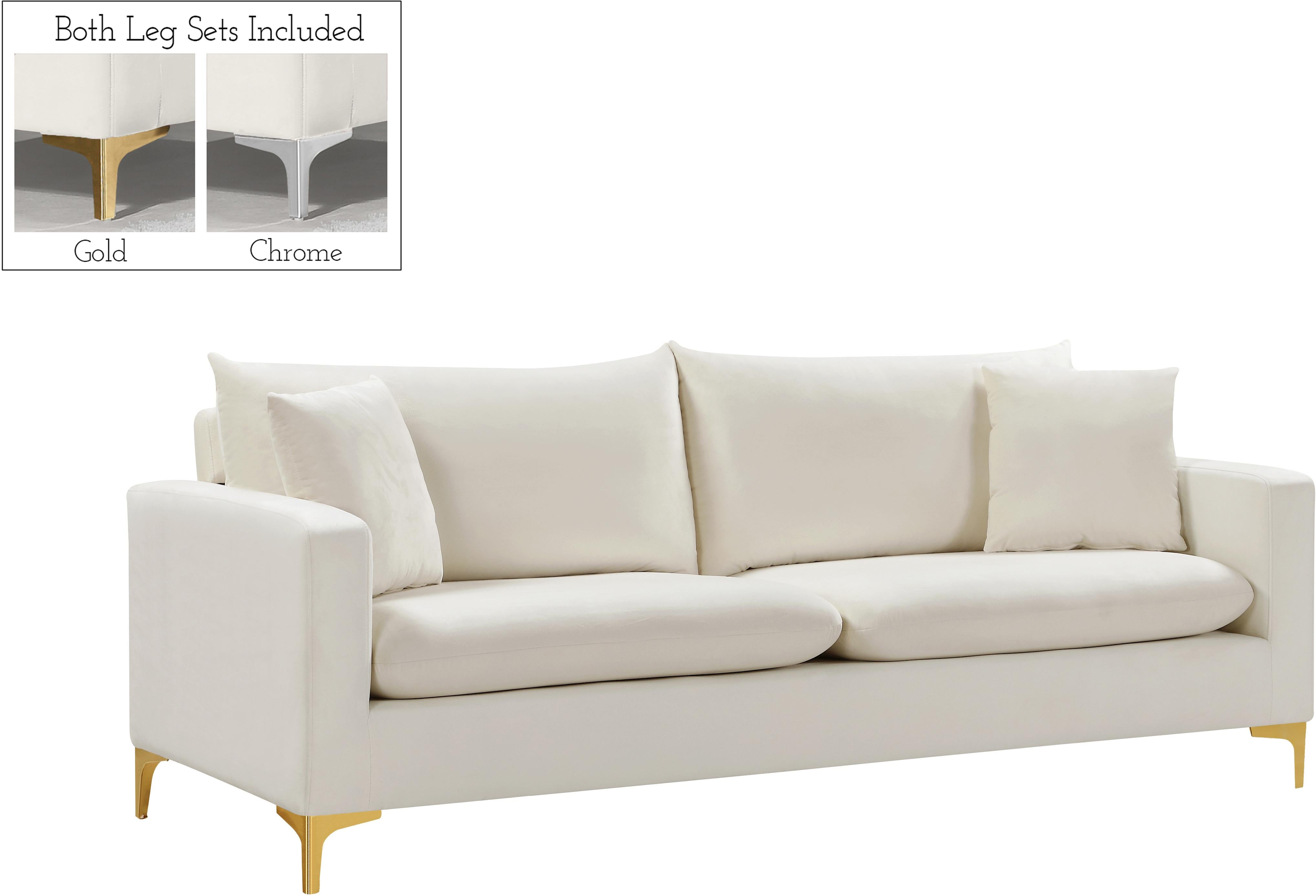 Naomi Cream Velvet Sofa - Luxury Home Furniture (MI)