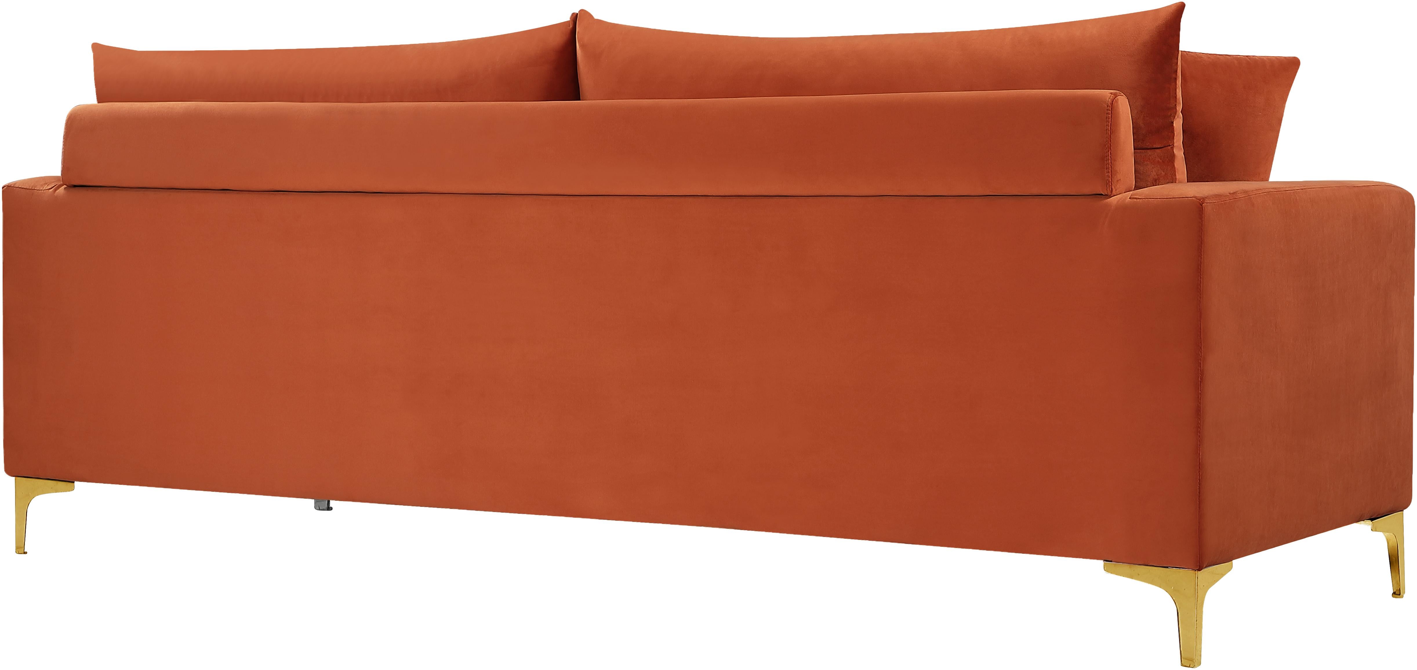 Naomi Cognac Velvet Sofa - Luxury Home Furniture (MI)