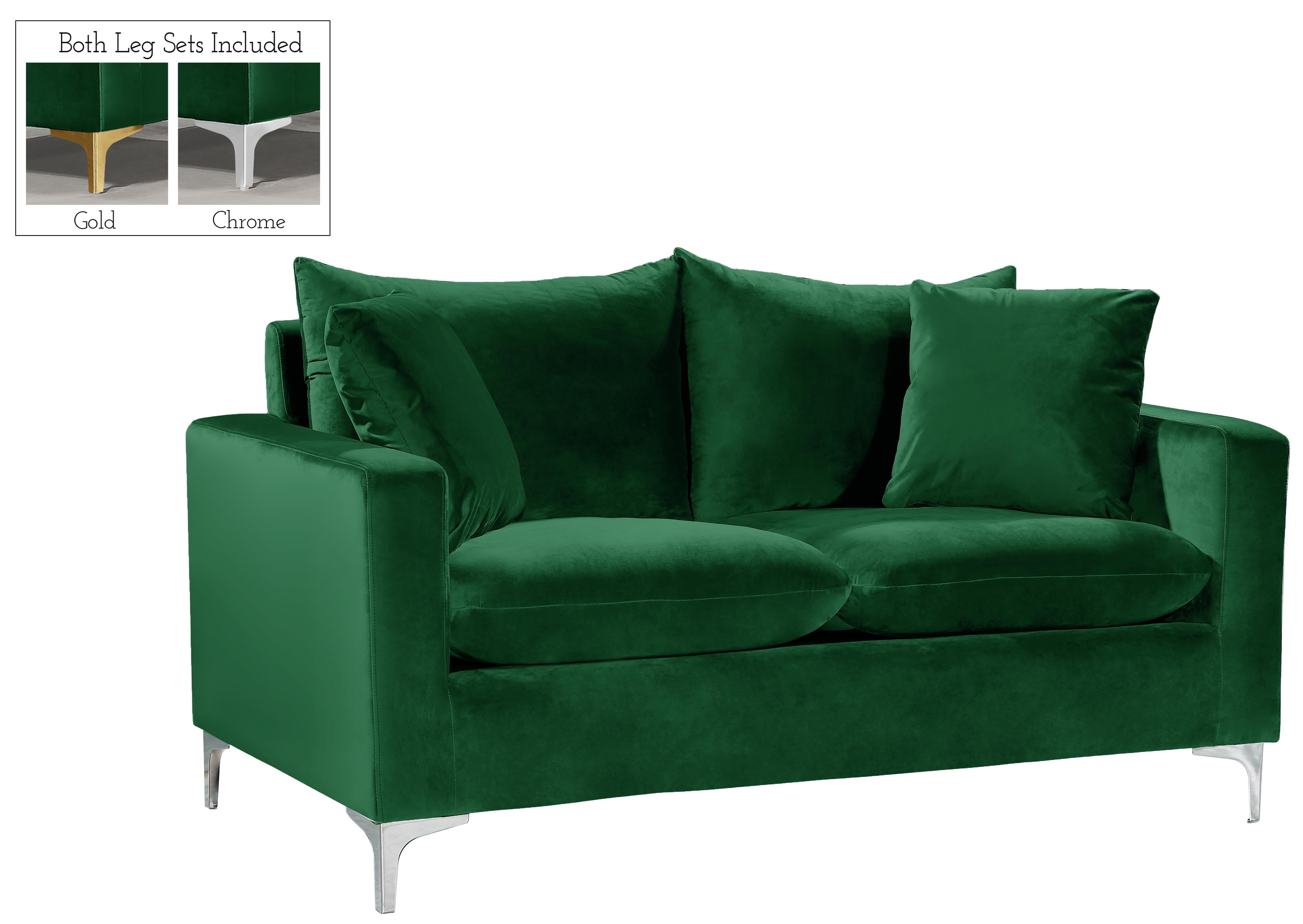 Naomi Green Velvet Loveseat - Luxury Home Furniture (MI)