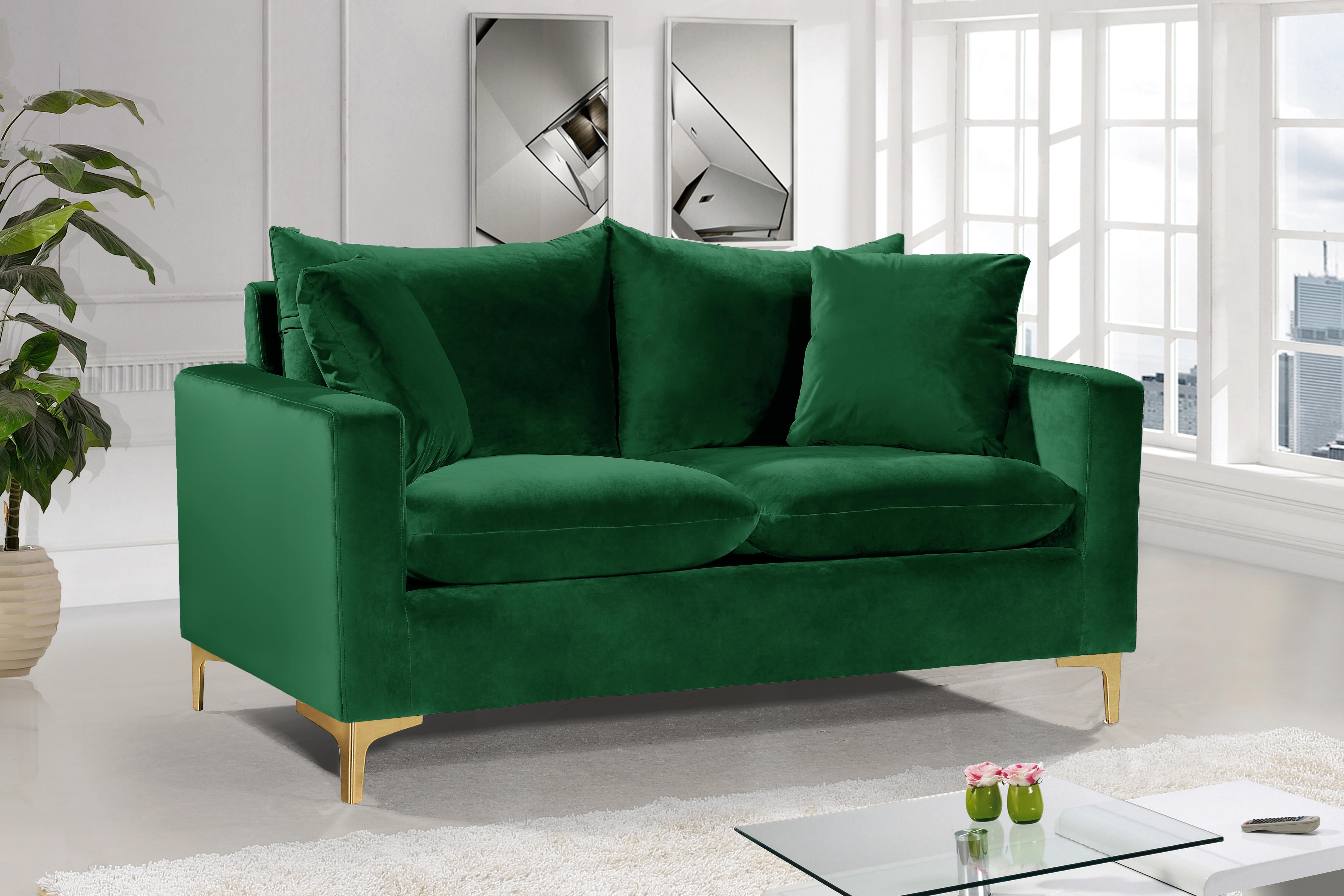 Naomi Green Velvet Loveseat - Luxury Home Furniture (MI)