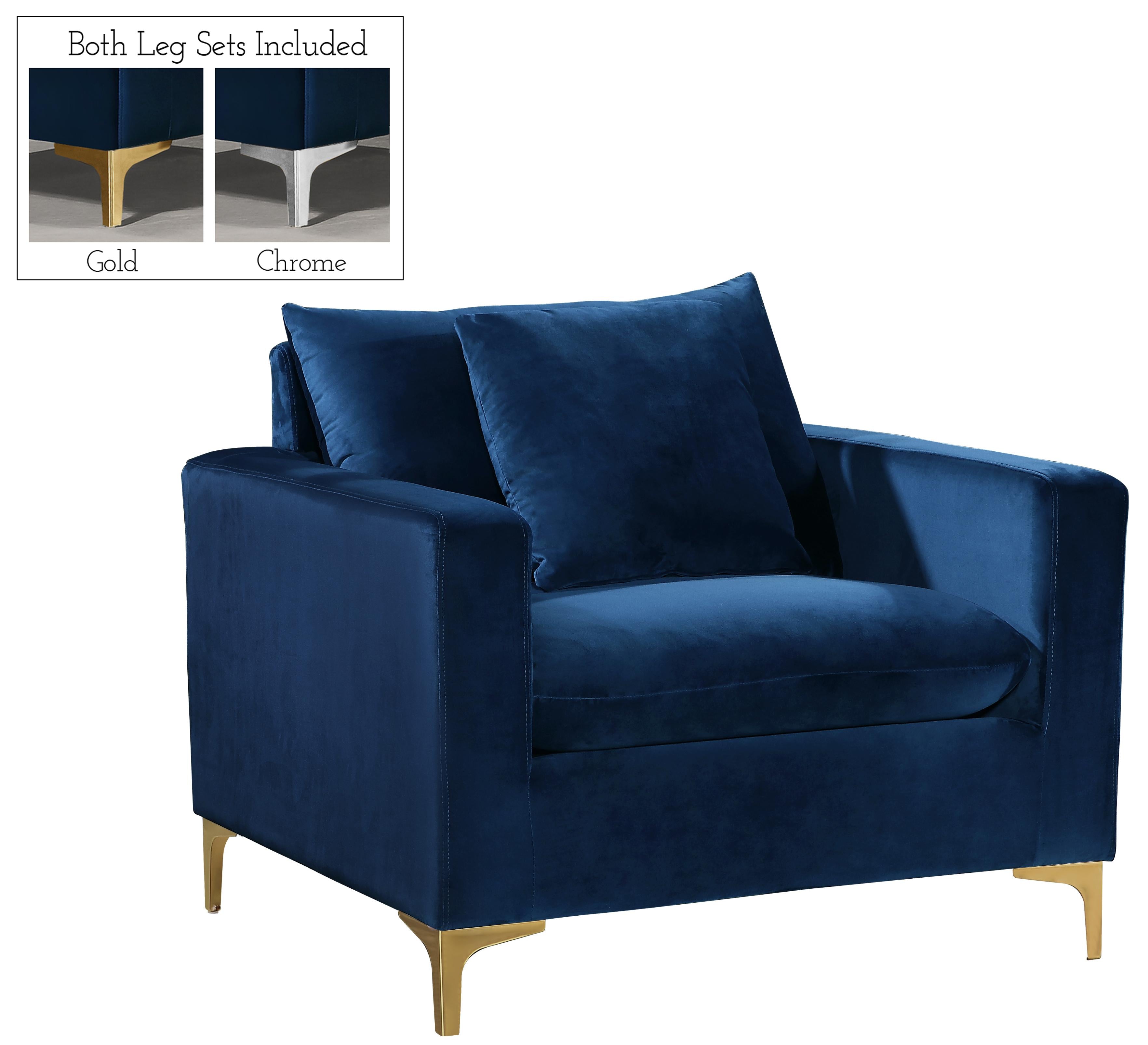 Naomi Navy Velvet Chair - Luxury Home Furniture (MI)