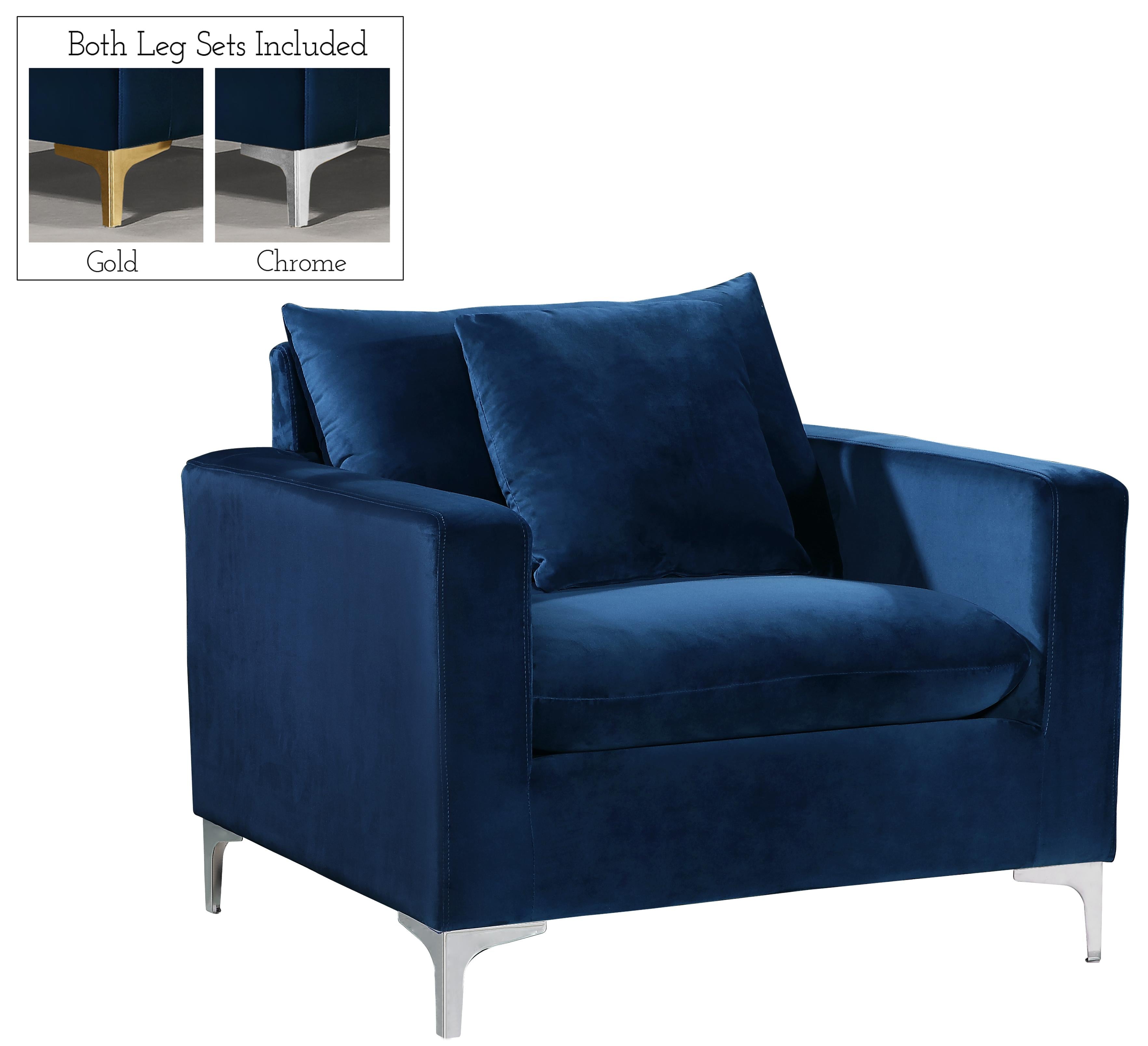 Naomi Navy Velvet Chair - Luxury Home Furniture (MI)