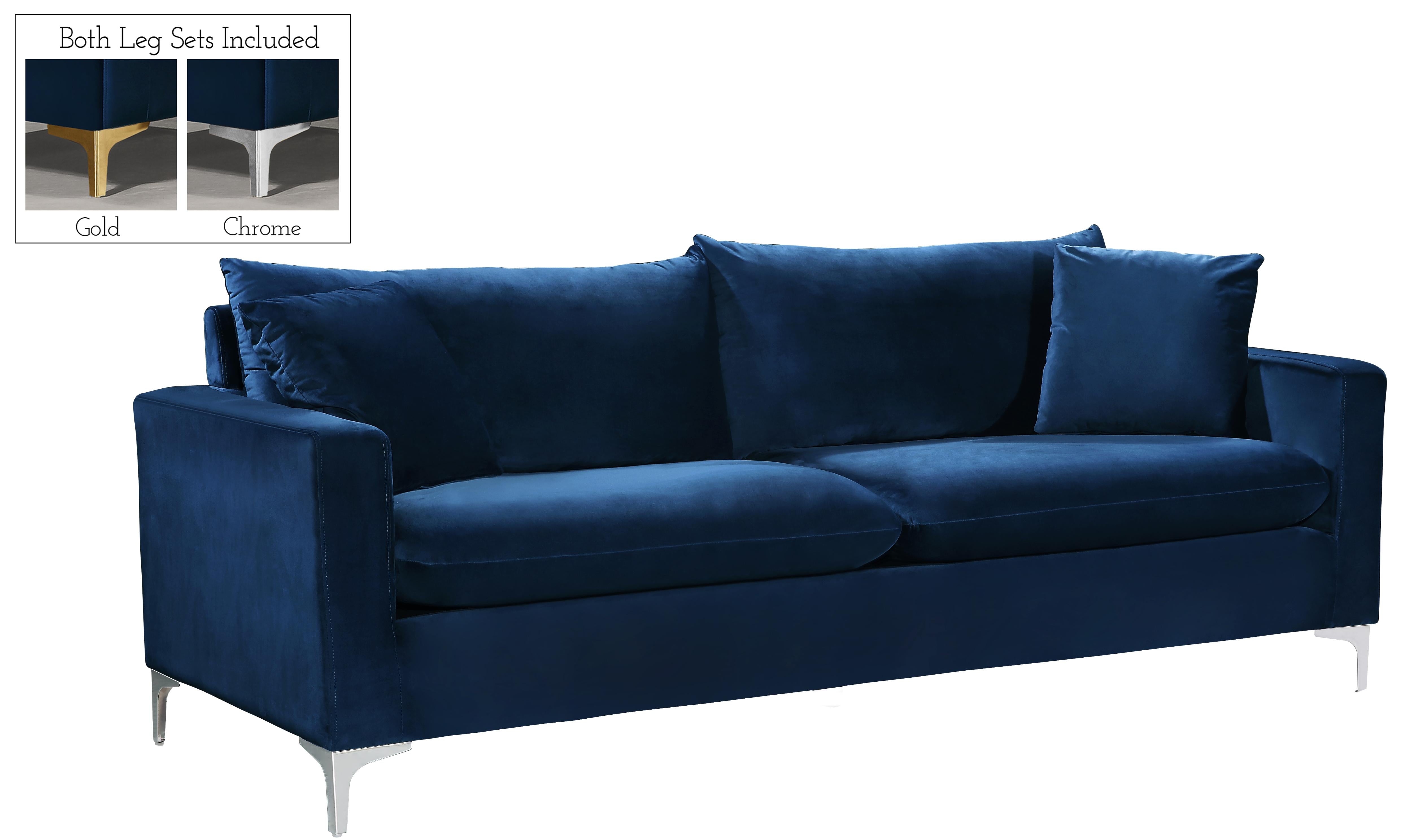 Naomi Navy Velvet Sofa - Luxury Home Furniture (MI)