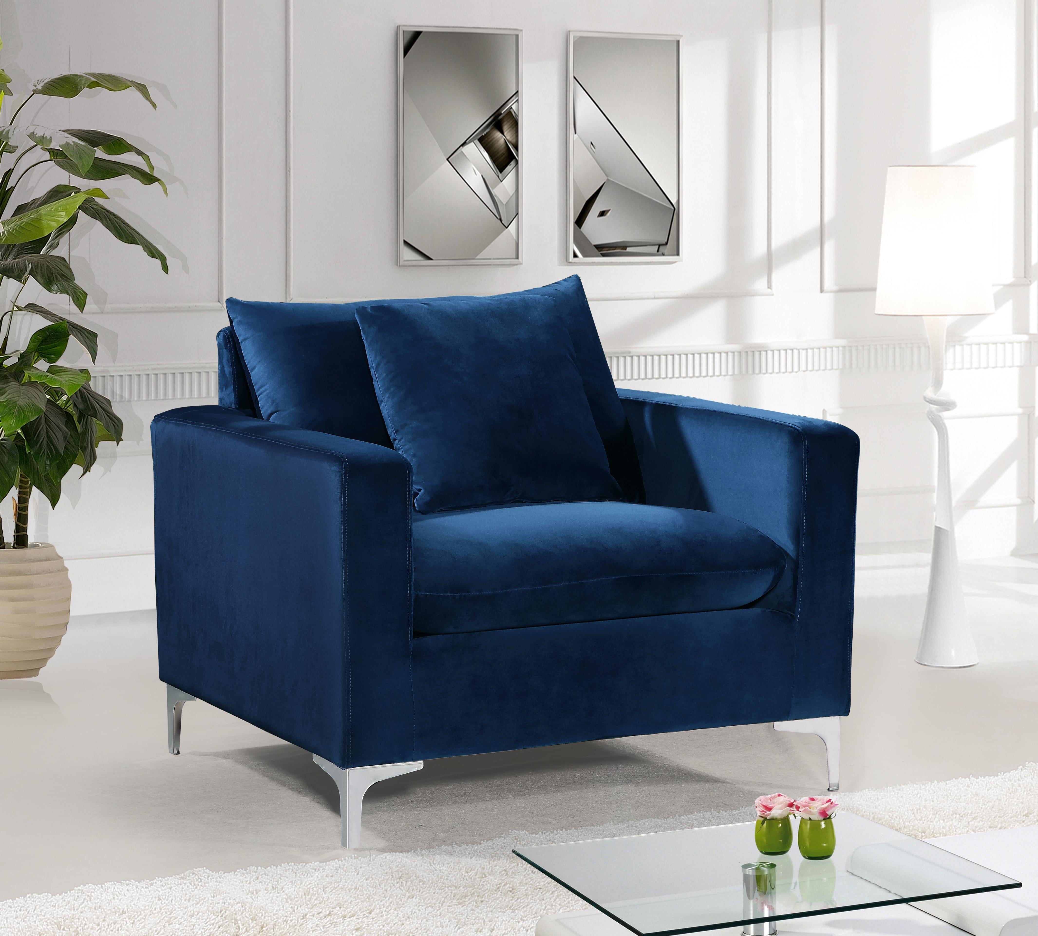 Naomi Navy Velvet Chair - Luxury Home Furniture (MI)