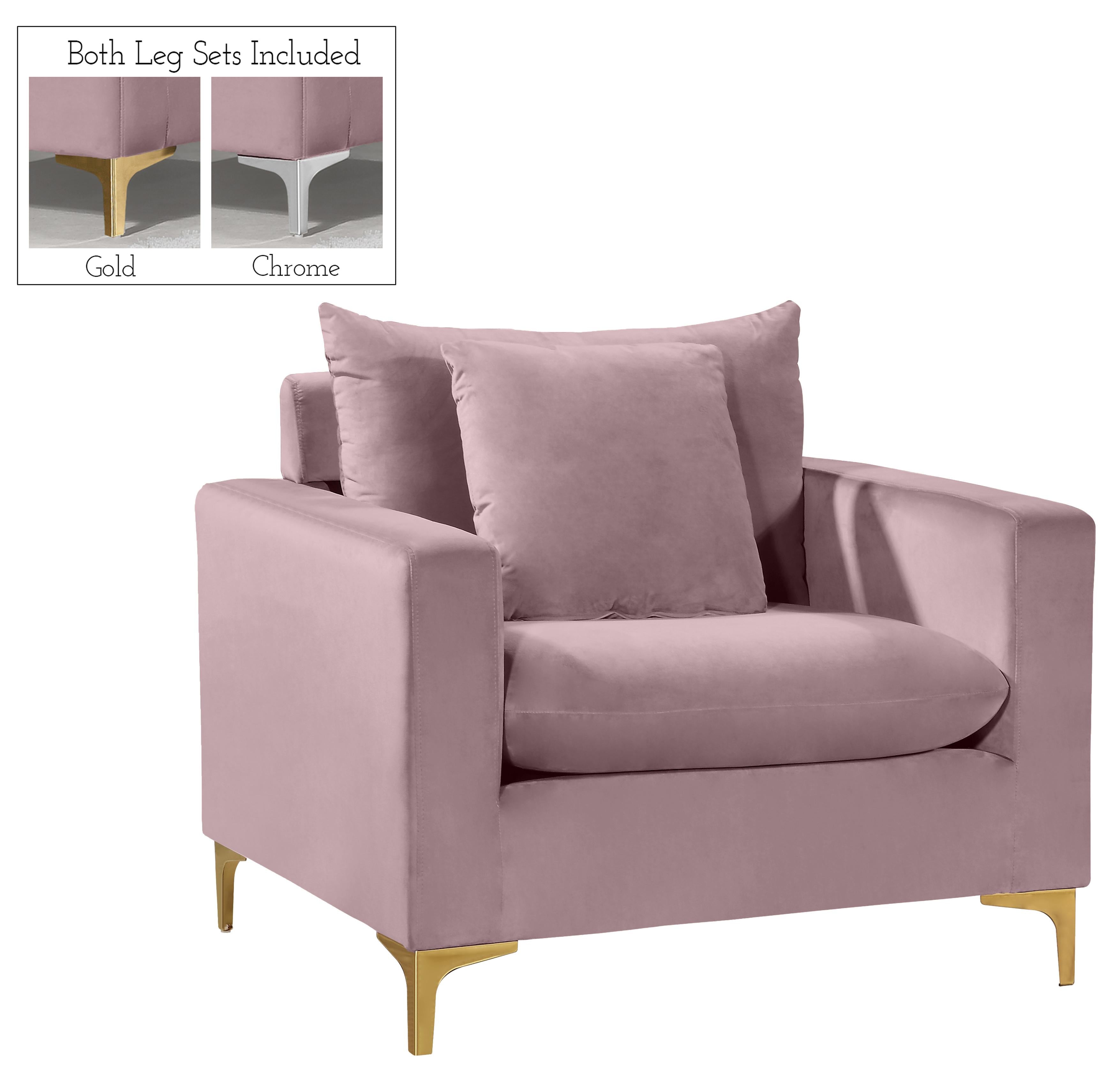 Naomi Pink Velvet Chair - Luxury Home Furniture (MI)