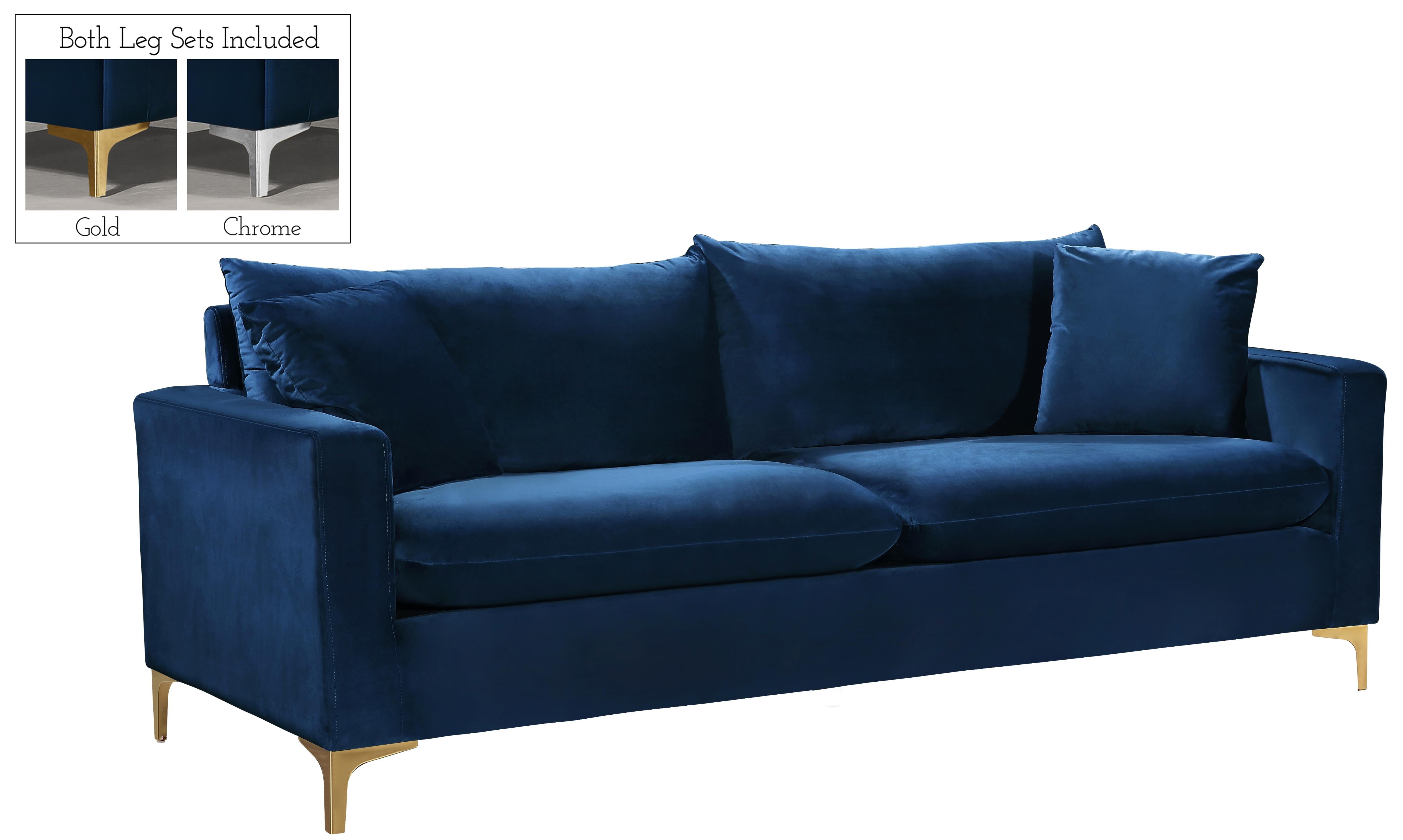 Naomi Navy Velvet Sofa - Luxury Home Furniture (MI)