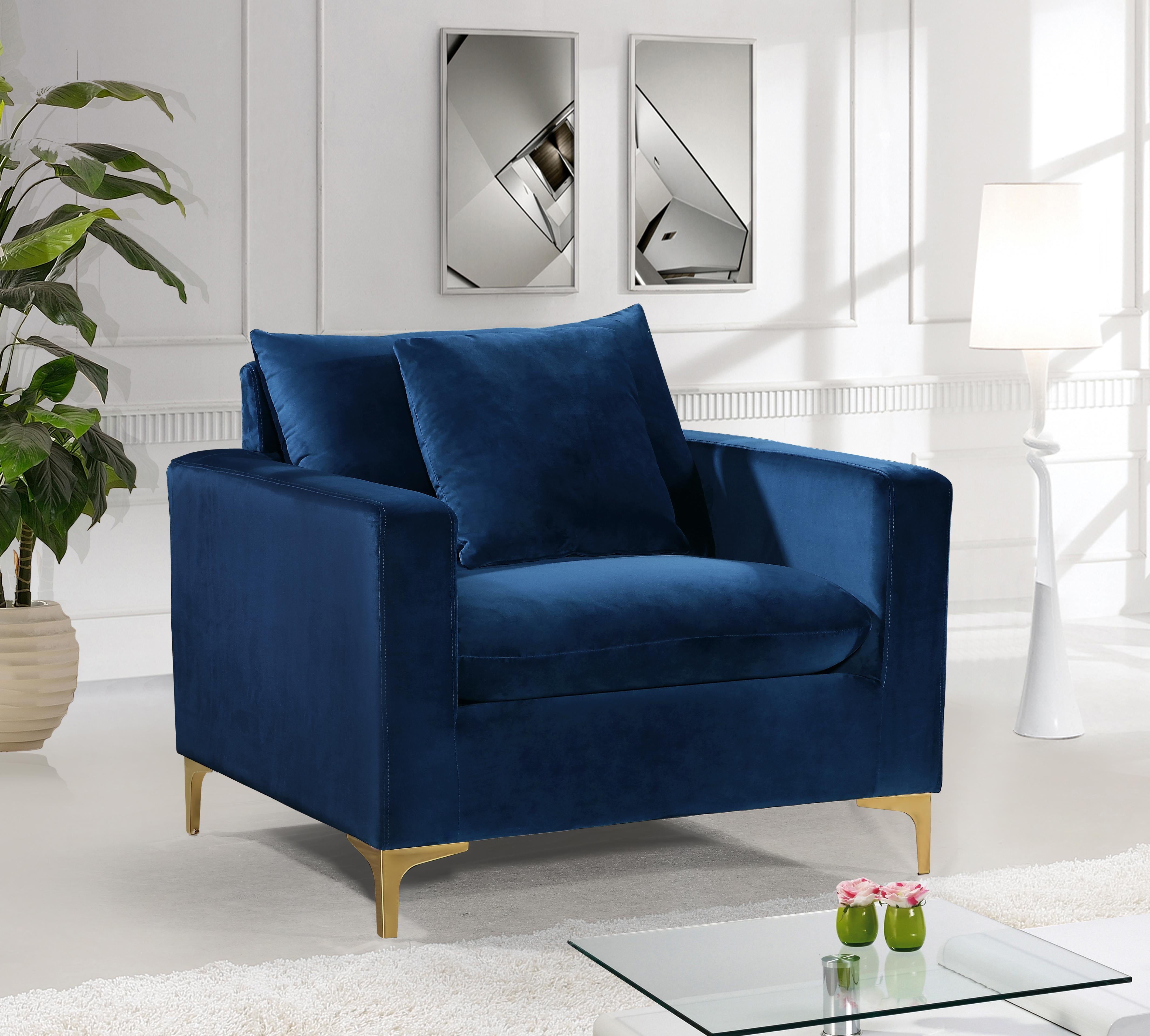 Naomi Navy Velvet Chair - Luxury Home Furniture (MI)