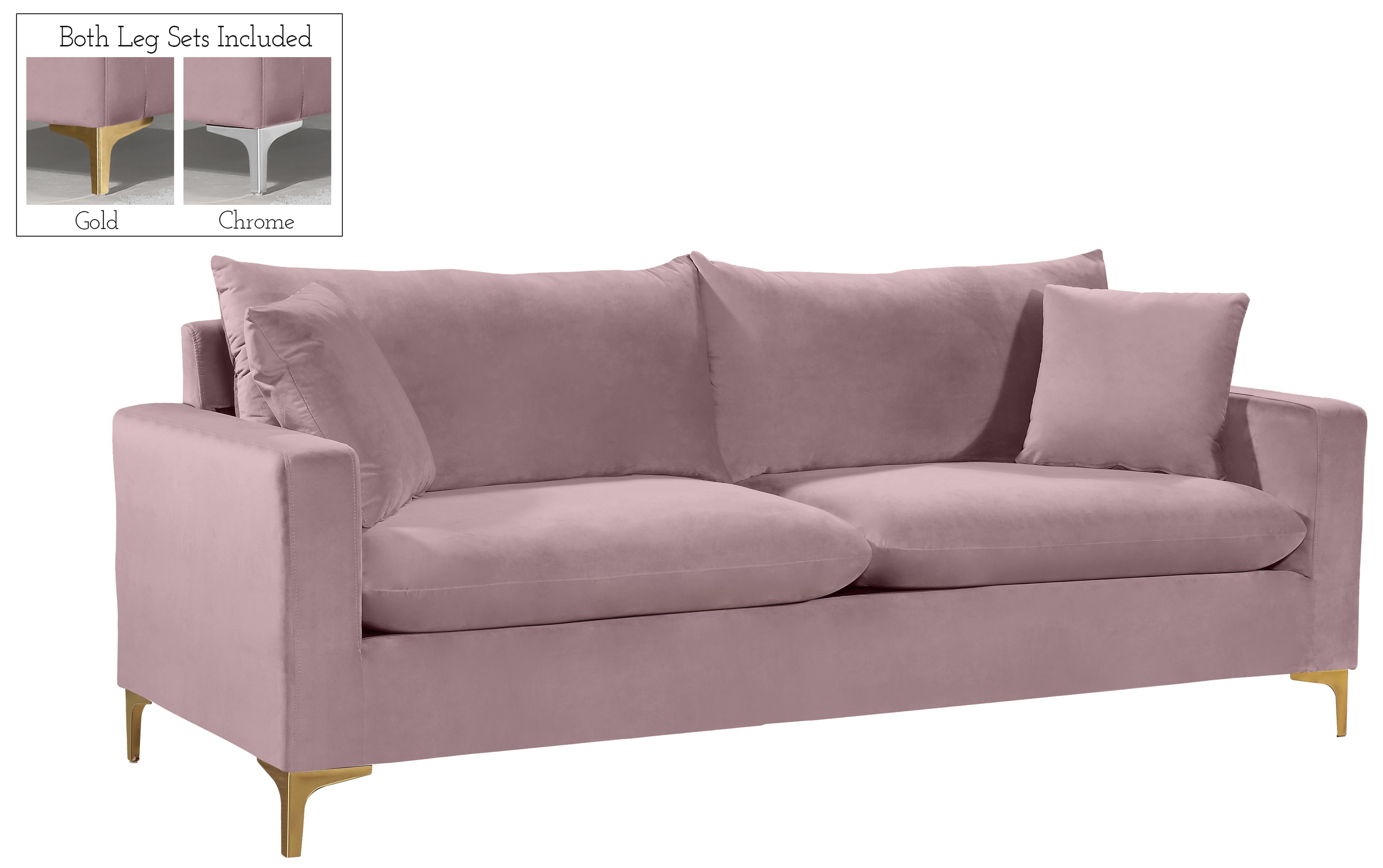 Naomi Pink Velvet Sofa - Luxury Home Furniture (MI)