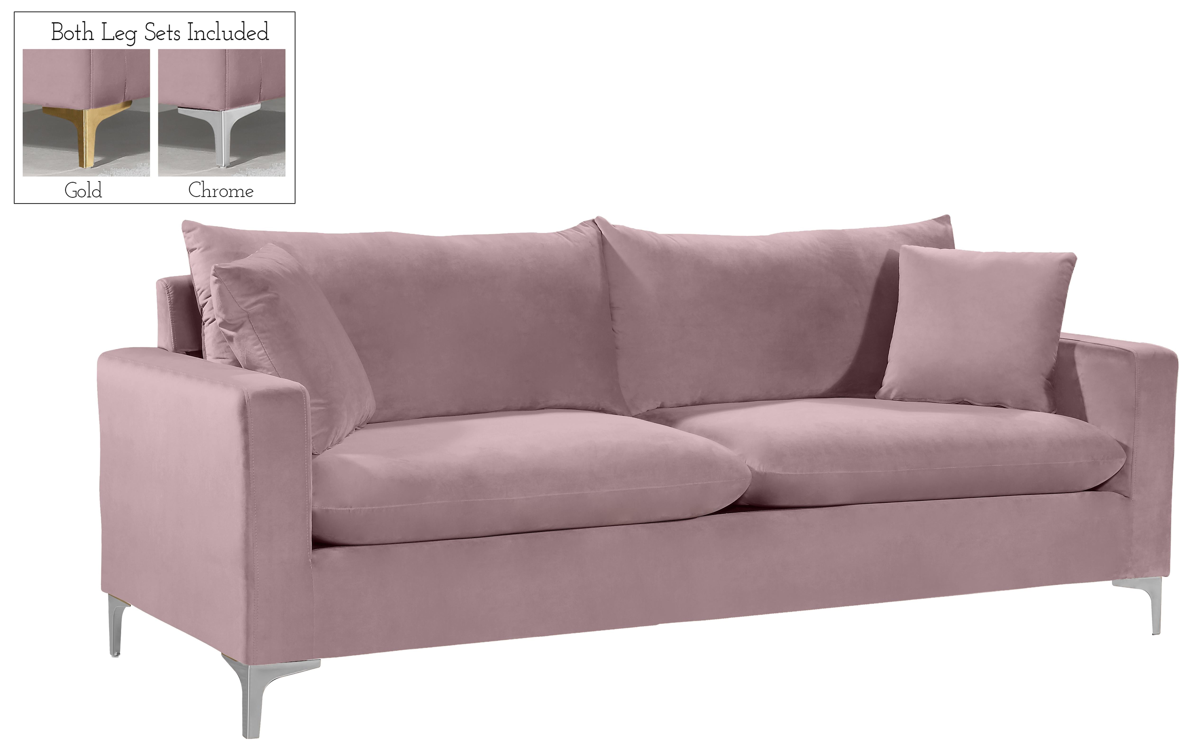 Naomi Pink Velvet Sofa - Luxury Home Furniture (MI)