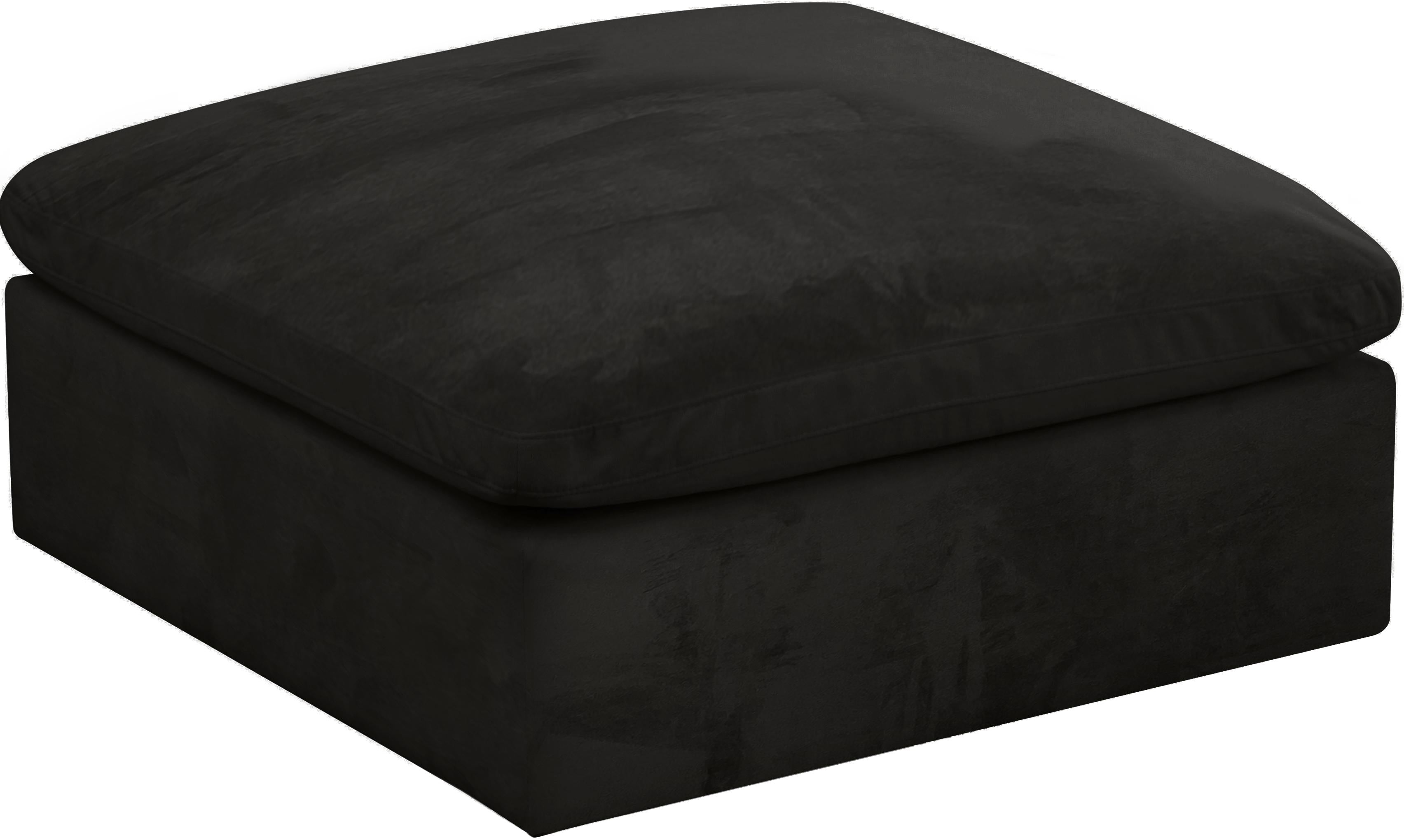 Cozy Black Velvet Ottoman - Luxury Home Furniture (MI)