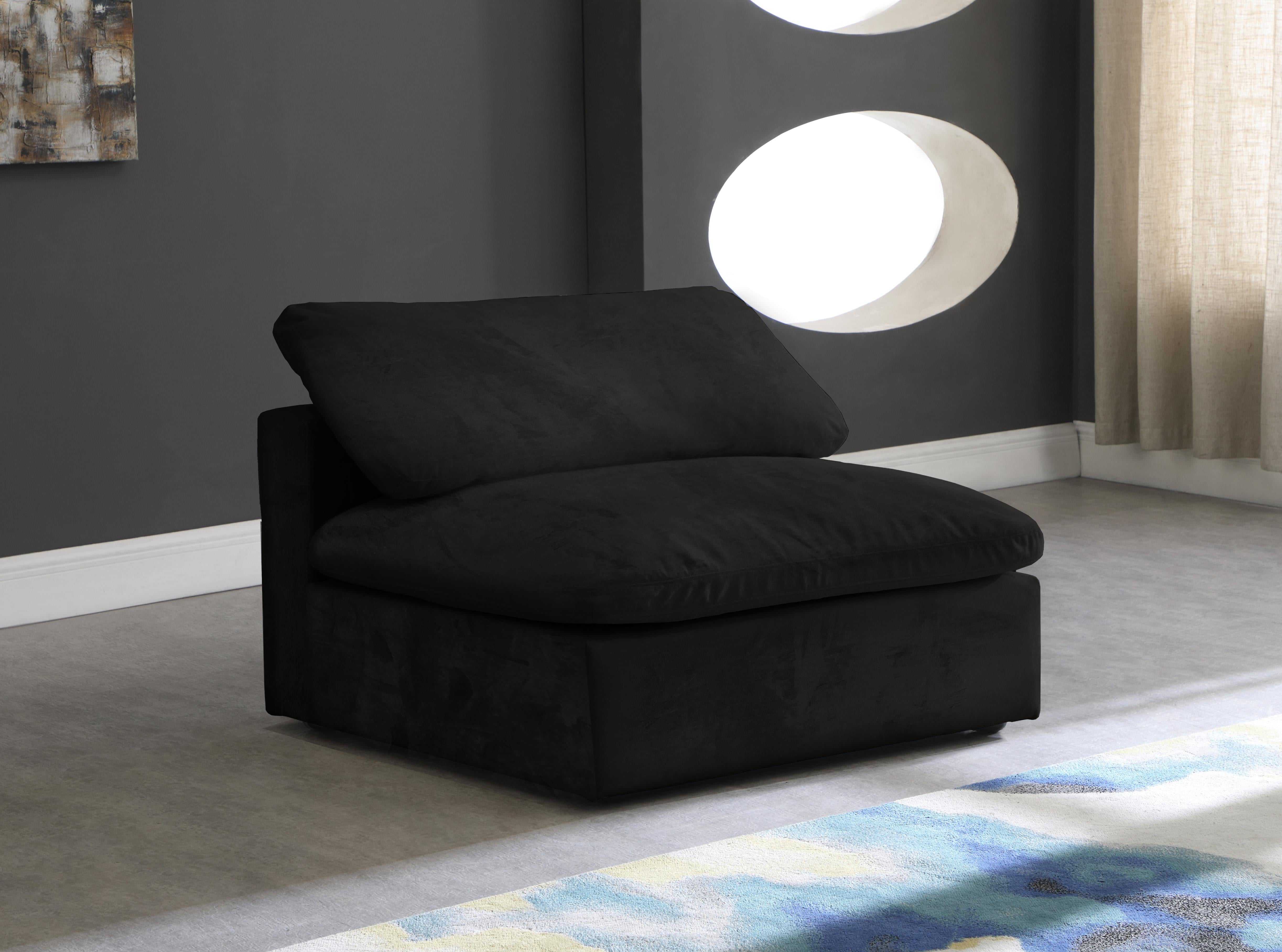Cozy Black Velvet Chair - Luxury Home Furniture (MI)