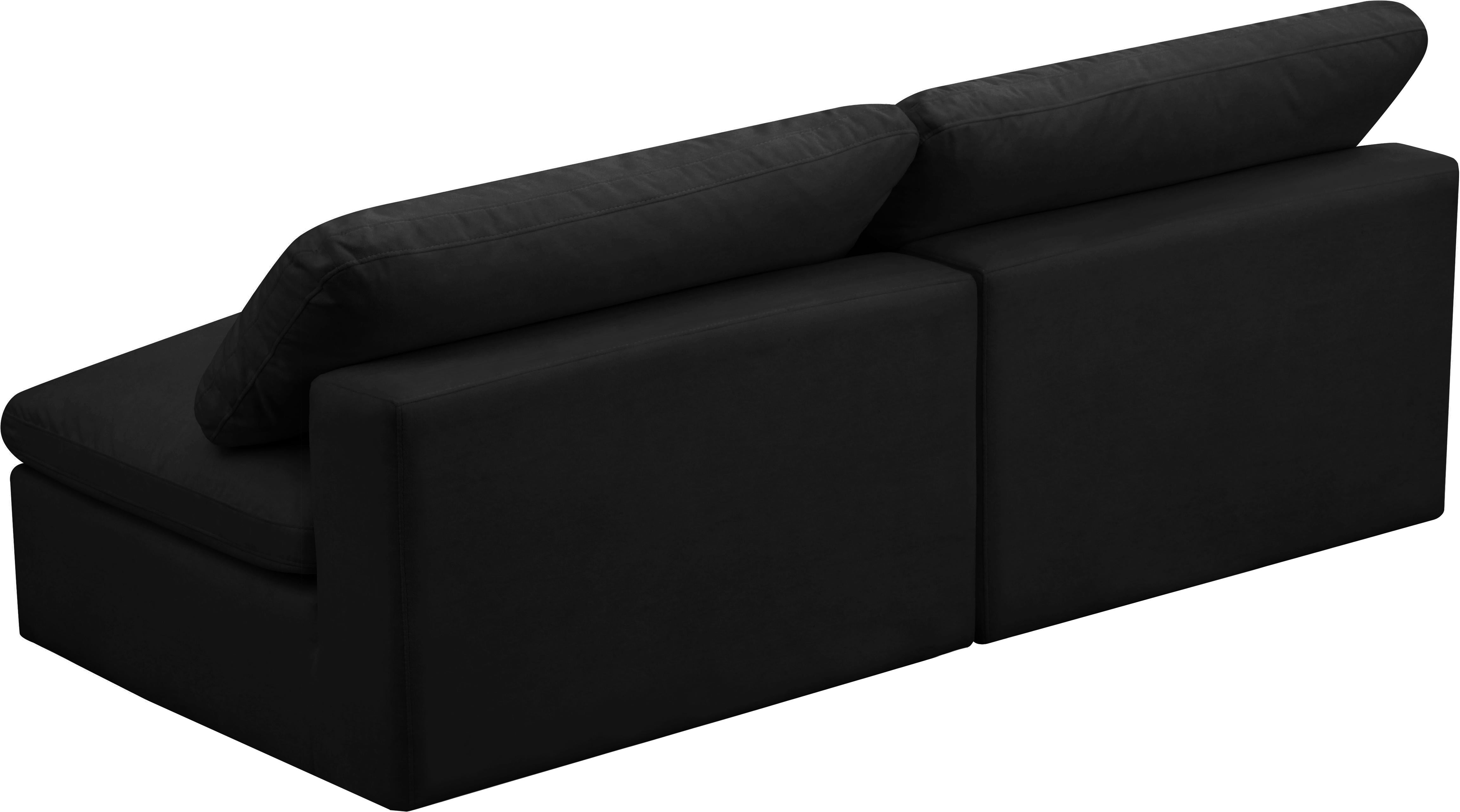 Cozy Black Velvet Cloud Modular Armless Sofa - Luxury Home Furniture (MI)