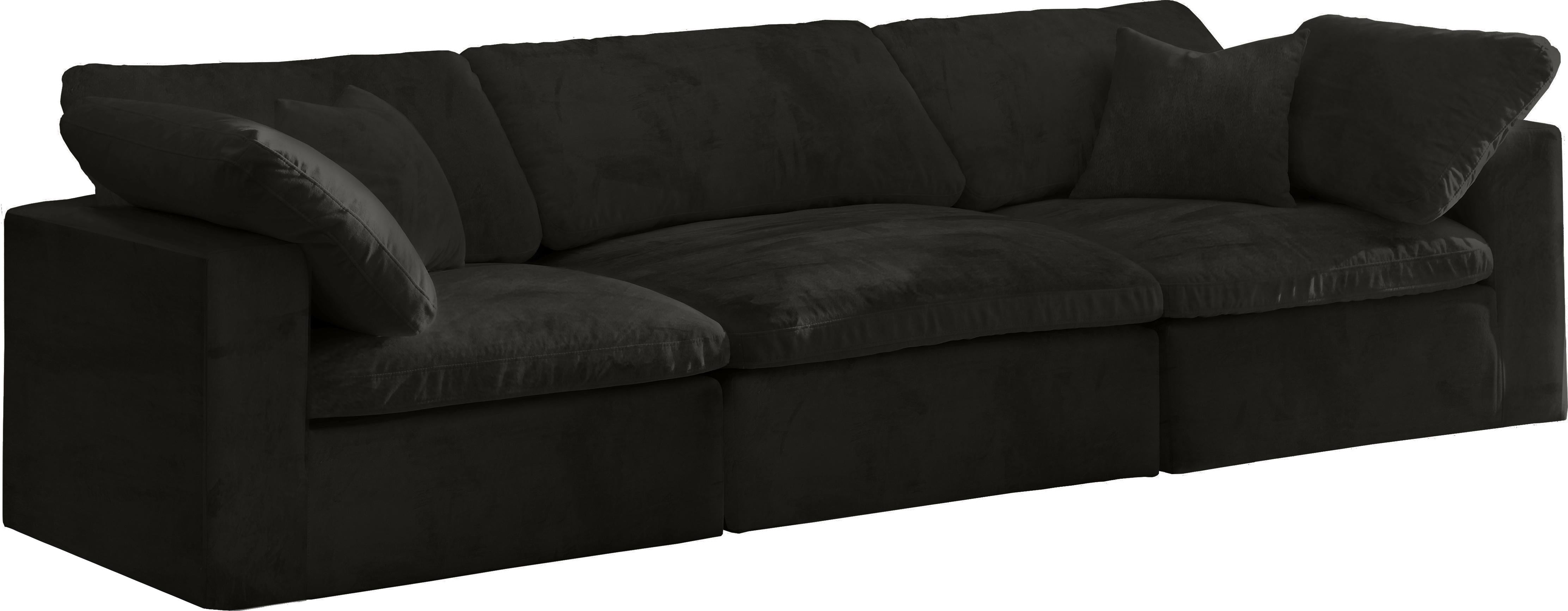 Cozy Black Velvet Cloud Modular Sofa - Luxury Home Furniture (MI)
