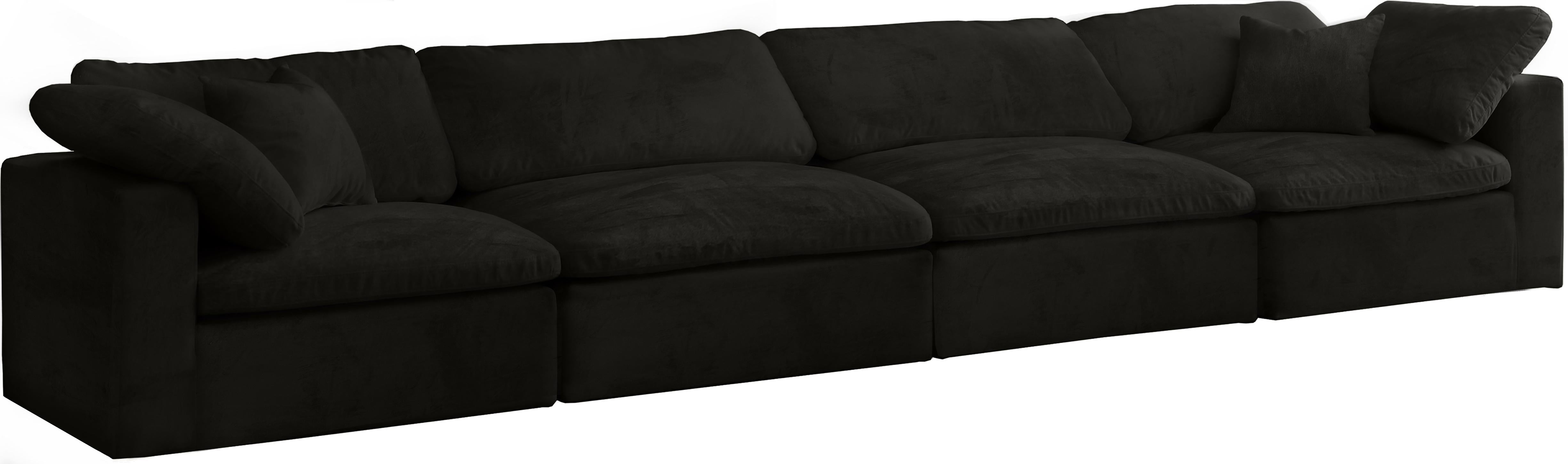 Cozy Black Velvet Cloud Modular Sofa - Luxury Home Furniture (MI)