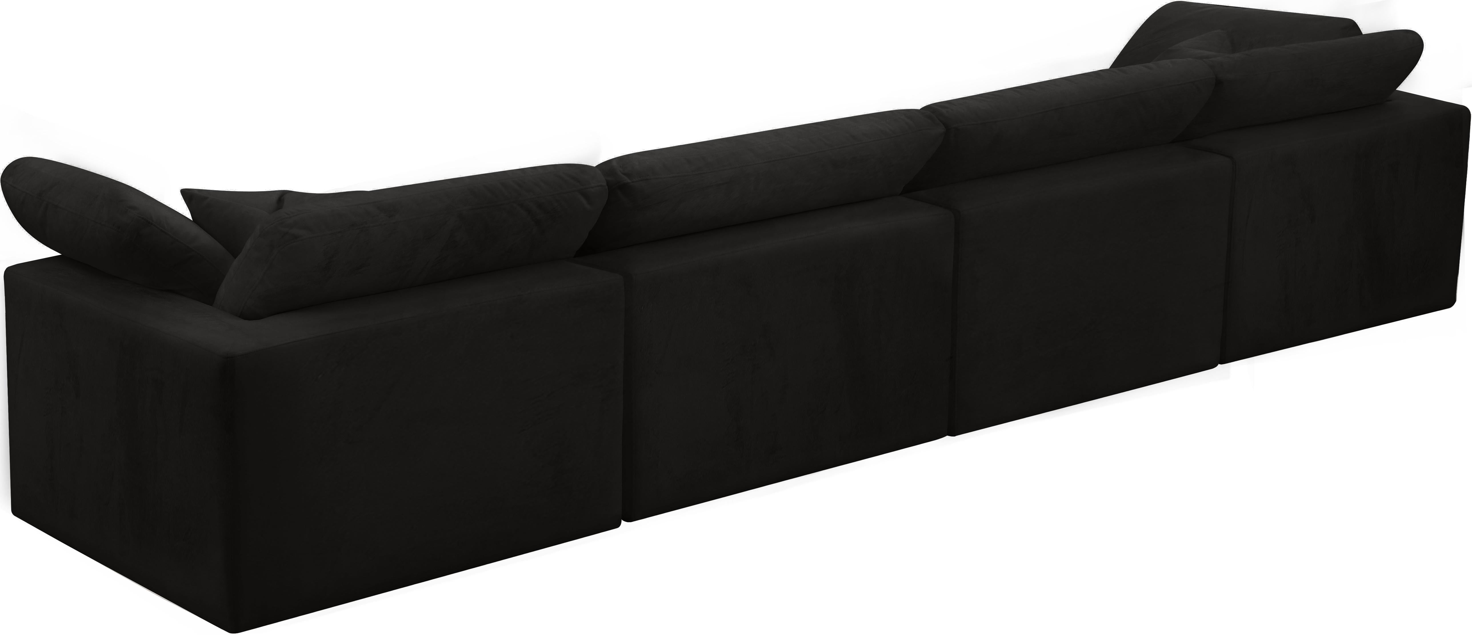 Cozy Black Velvet Cloud Modular Sofa - Luxury Home Furniture (MI)