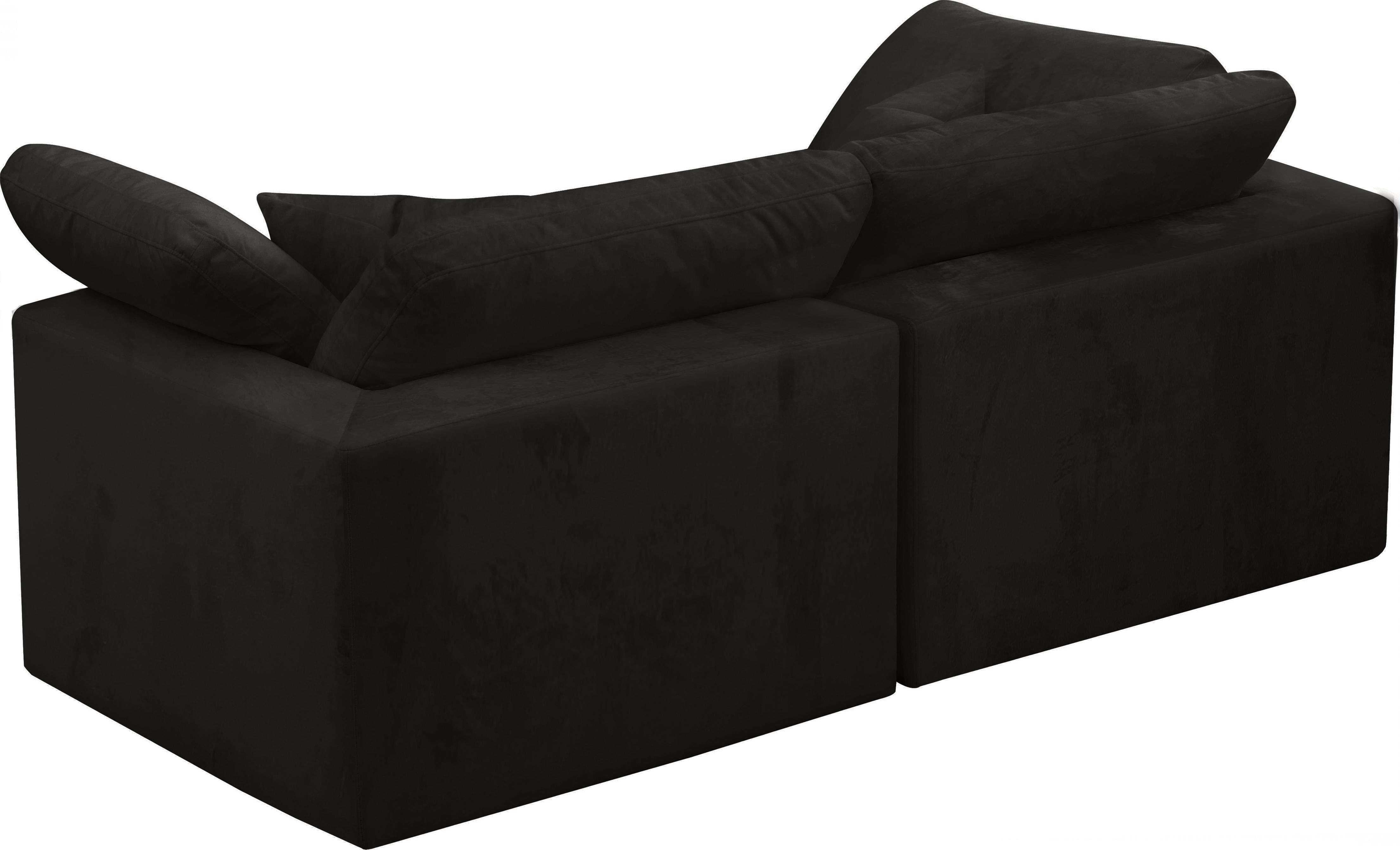 Cozy Black Velvet Cloud Modular Sofa - Luxury Home Furniture (MI)