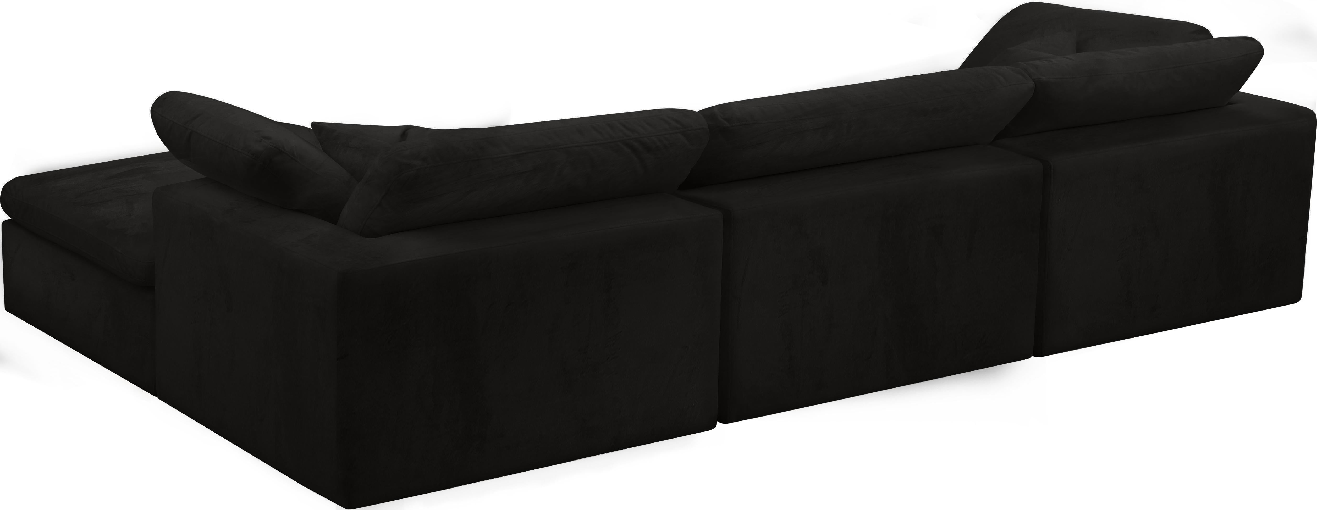 Cozy Black Velvet Cloud Modular Sectional - Luxury Home Furniture (MI)