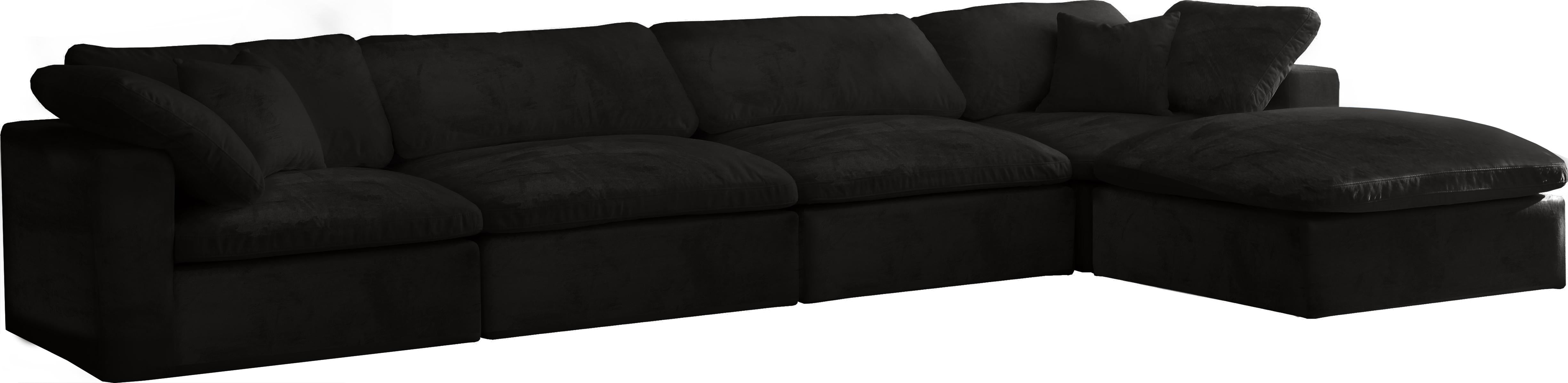 Cozy Black Velvet Cloud Modular Sectional - Luxury Home Furniture (MI)