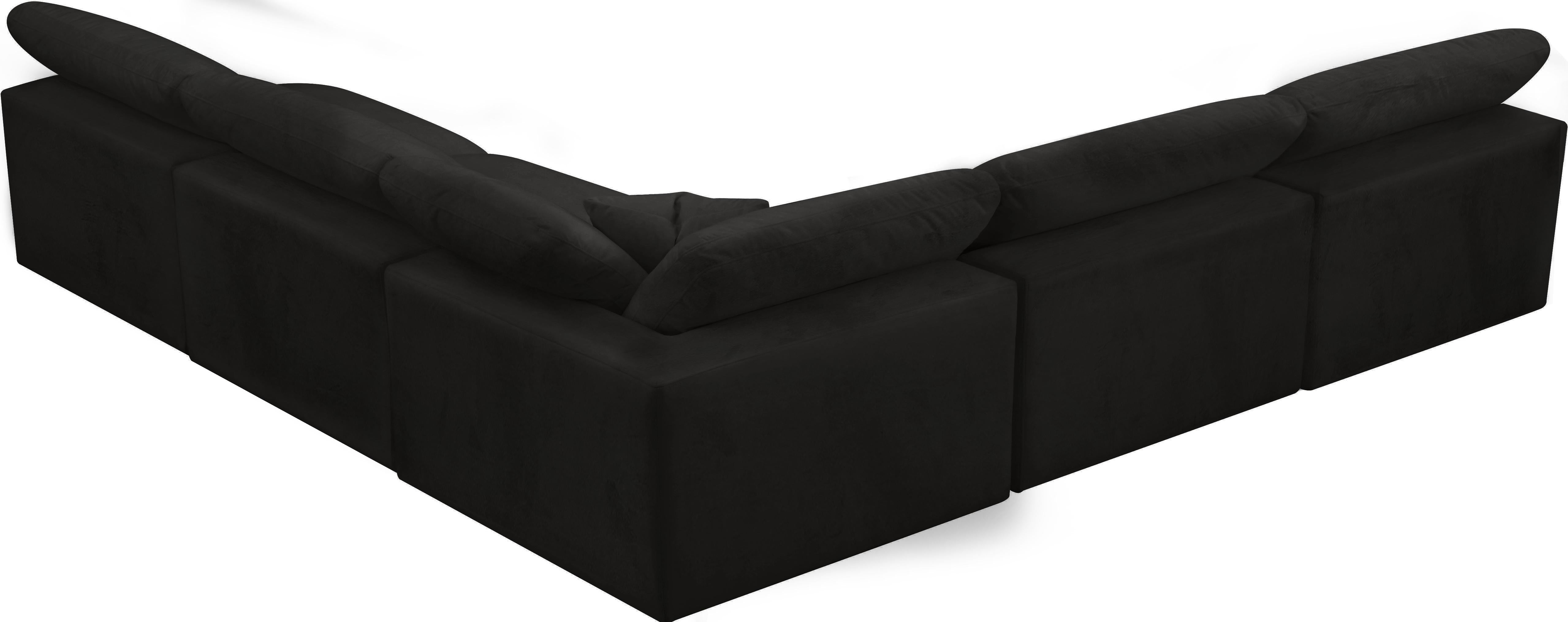 Cozy Black Velvet Cloud Modular Sectional - Luxury Home Furniture (MI)