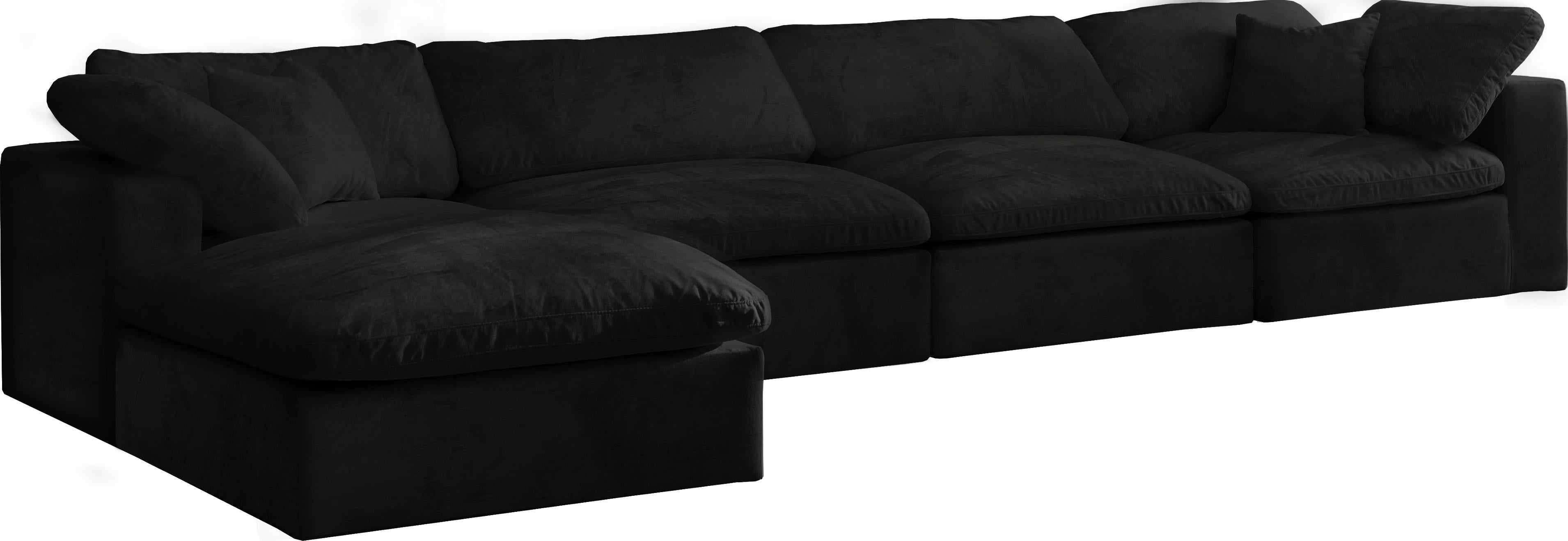 Cozy Black Velvet Cloud Modular Sectional - Luxury Home Furniture (MI)