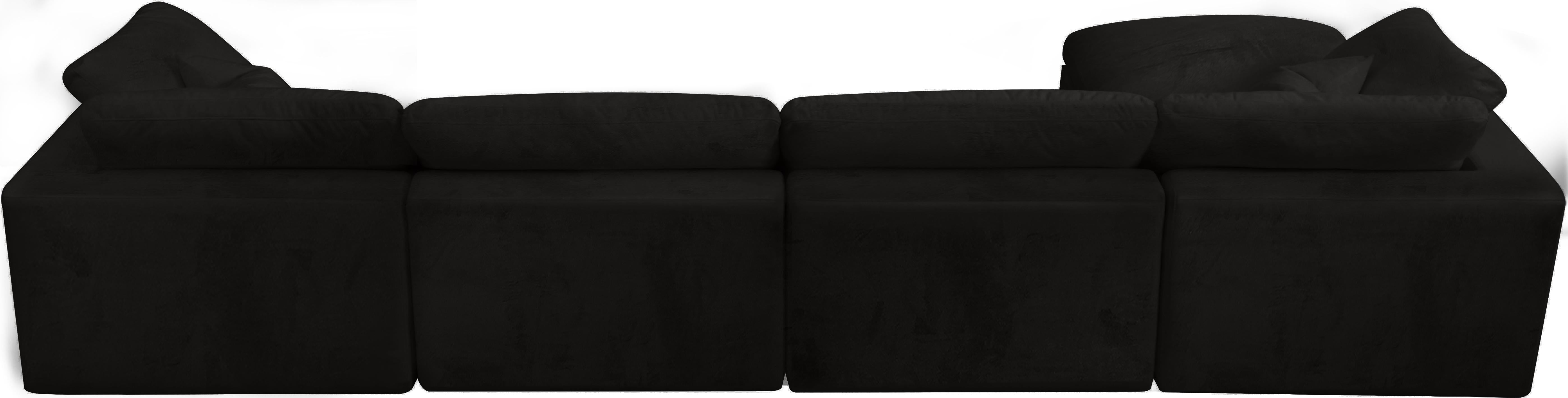 Cozy Black Velvet Cloud Modular Sectional - Luxury Home Furniture (MI)