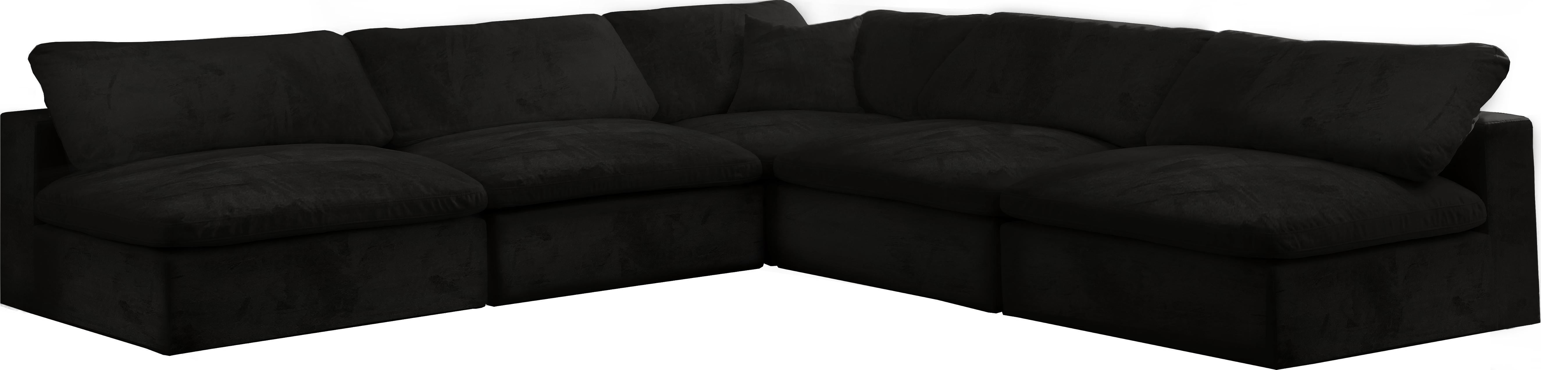 Cozy Black Velvet Cloud Modular Sectional - Luxury Home Furniture (MI)