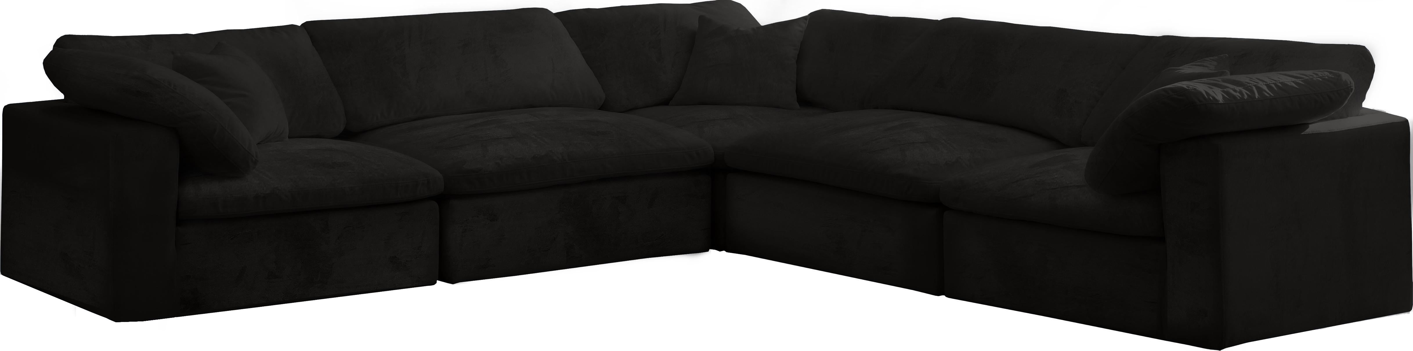 Cozy Black Velvet Cloud Modular Sectional - Luxury Home Furniture (MI)