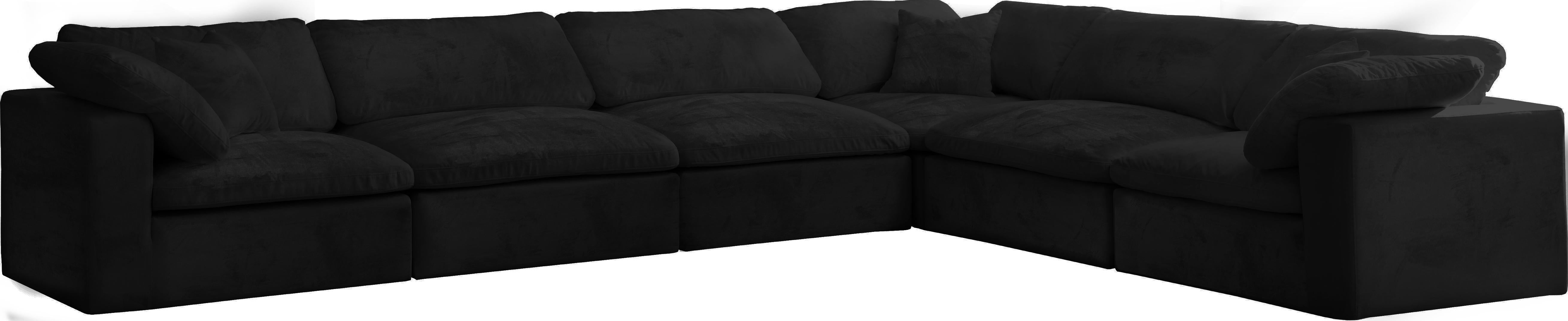Cozy Black Velvet Cloud Modular Sectional - Luxury Home Furniture (MI)