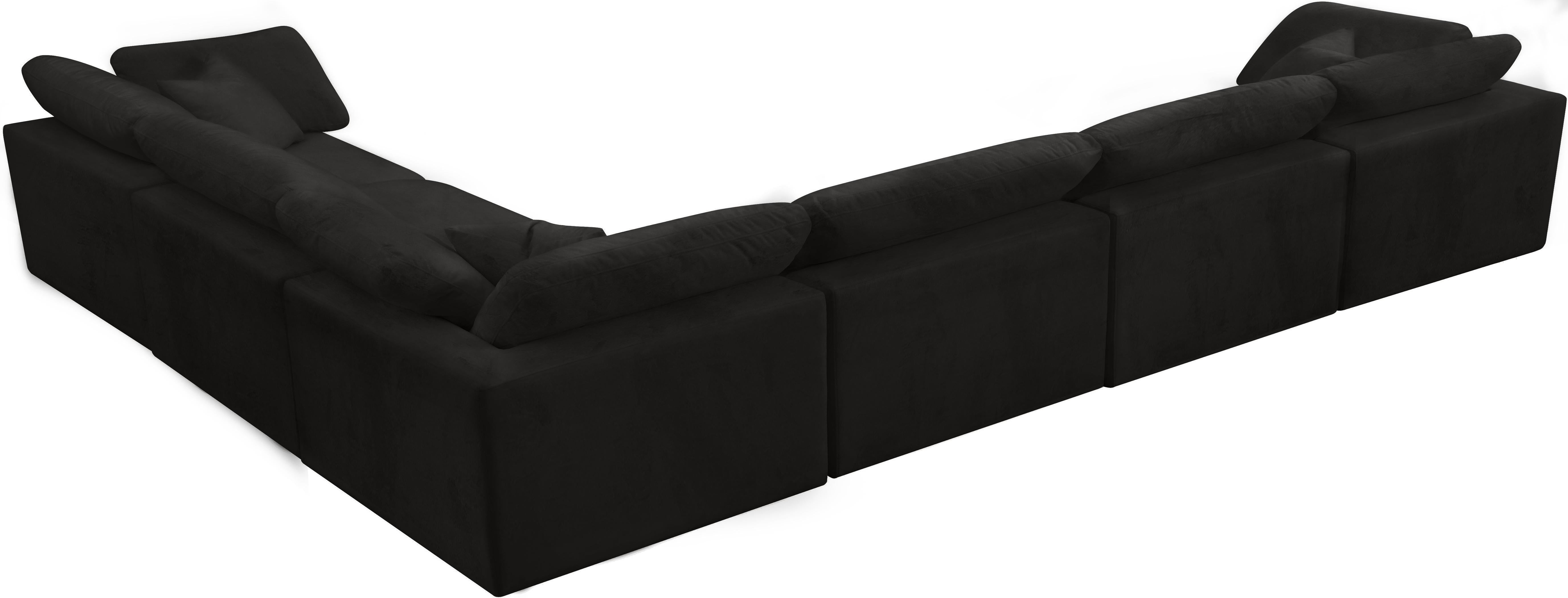 Cozy Black Velvet Cloud Modular Sectional - Luxury Home Furniture (MI)