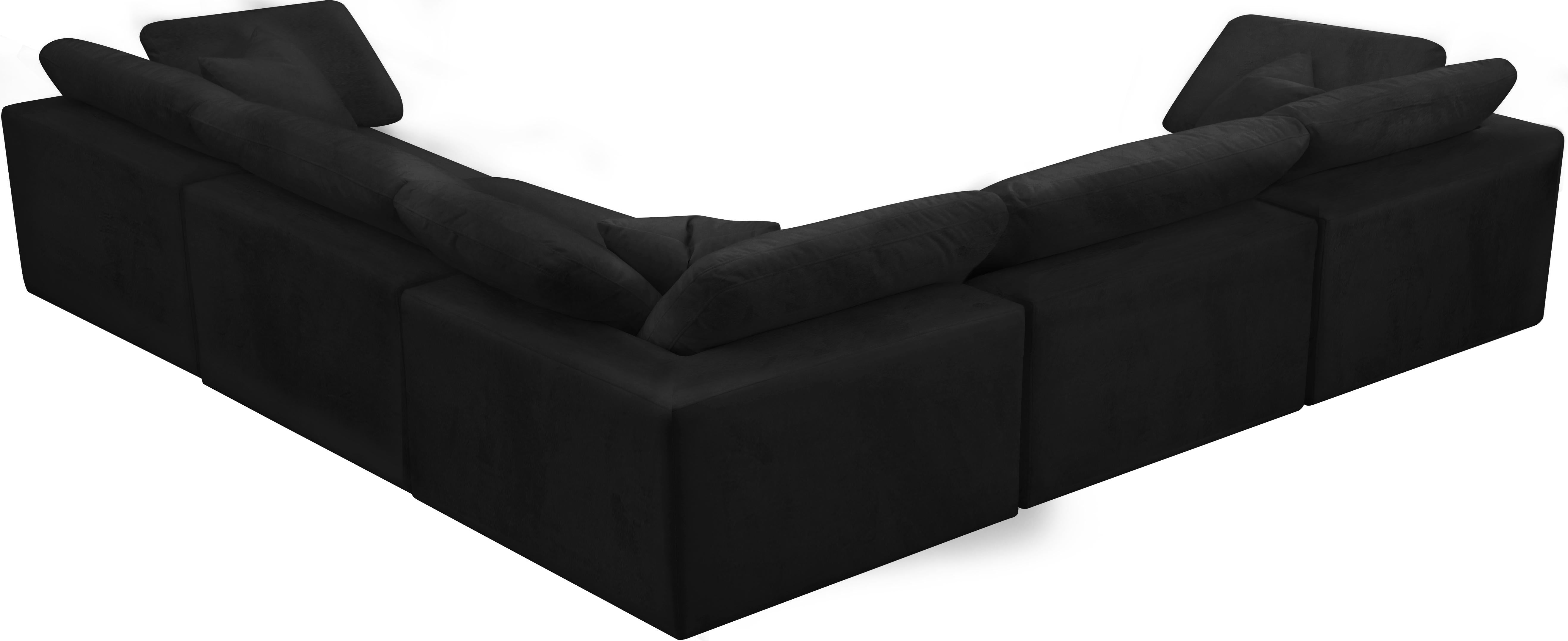 Cozy Black Velvet Cloud Modular Sectional - Luxury Home Furniture (MI)