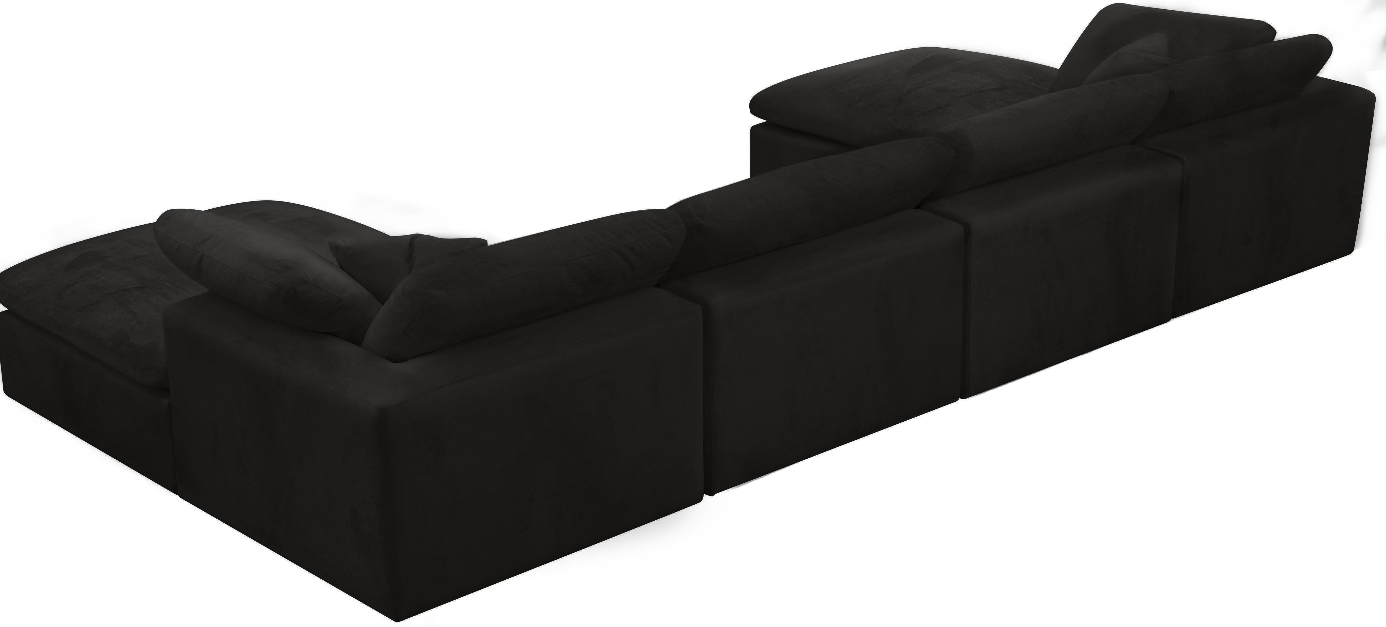 Cozy Black Velvet Cloud Modular Sectional - Luxury Home Furniture (MI)