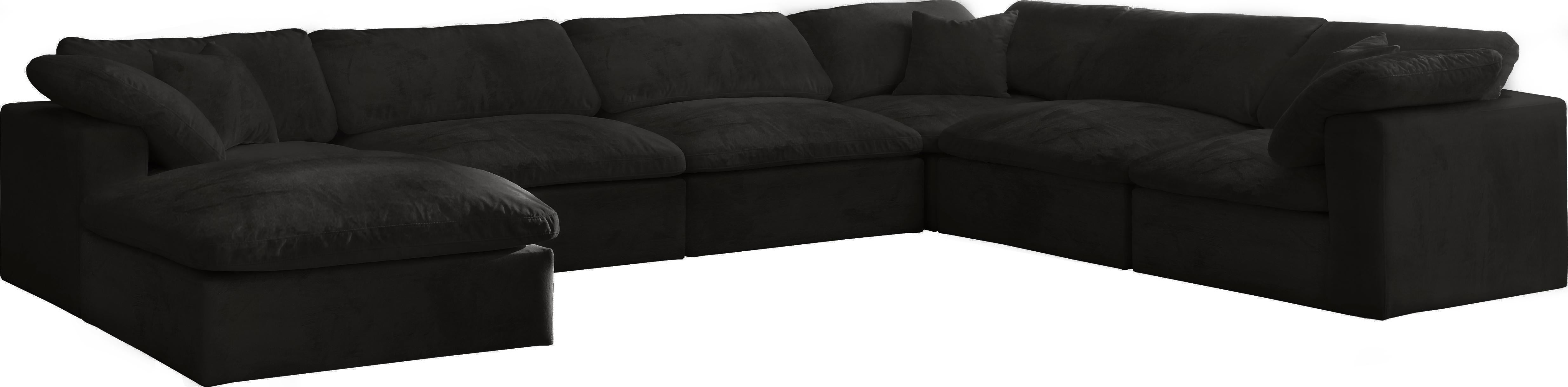 Cozy Black Velvet Cloud Modular Sectional - Luxury Home Furniture (MI)
