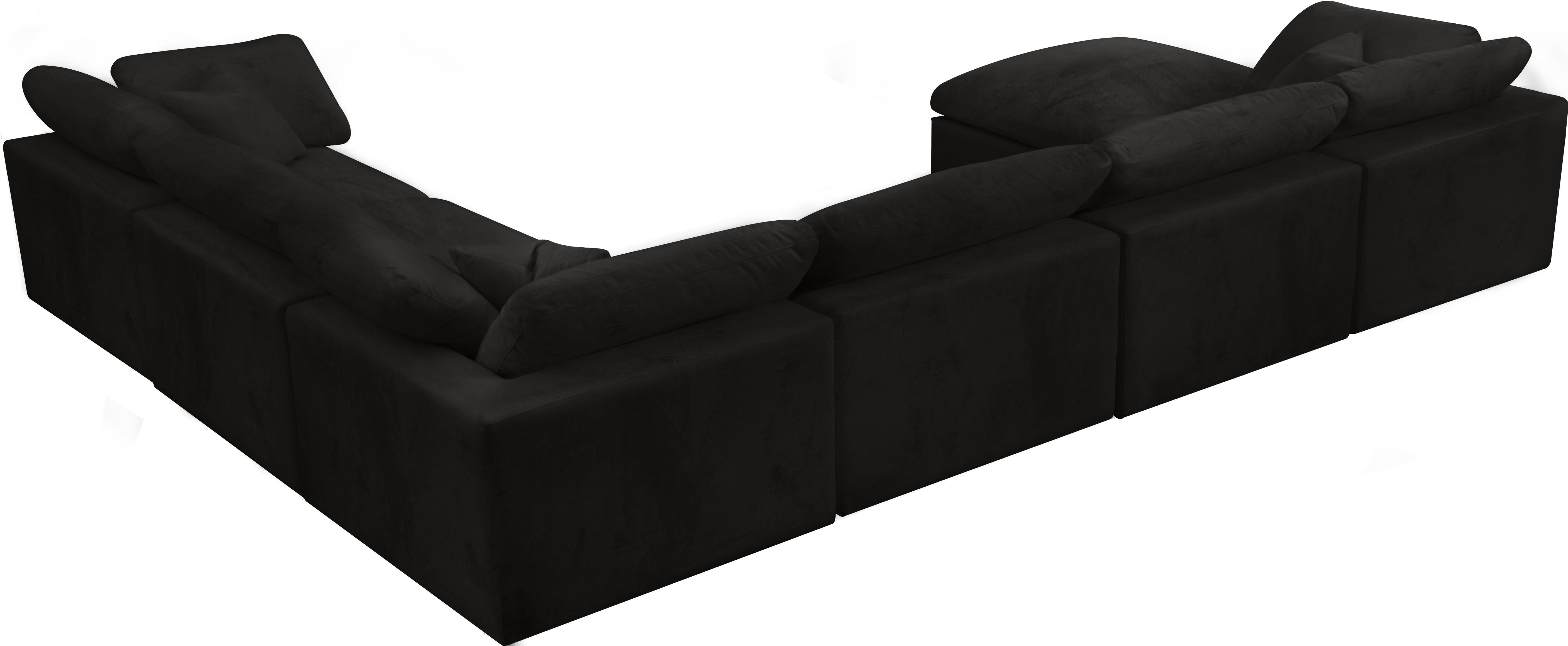 Cozy Black Velvet Cloud Modular Sectional - Luxury Home Furniture (MI)