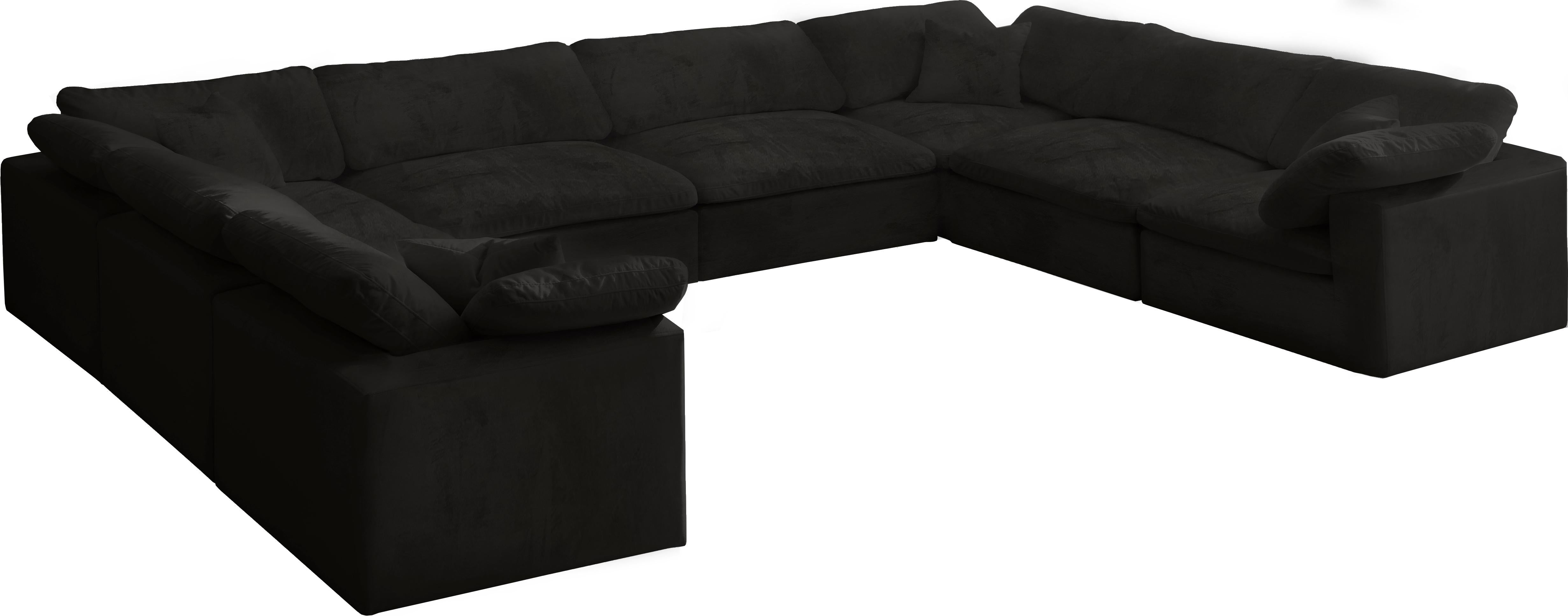 Cozy Black Velvet Cloud Modular Sectional - Luxury Home Furniture (MI)