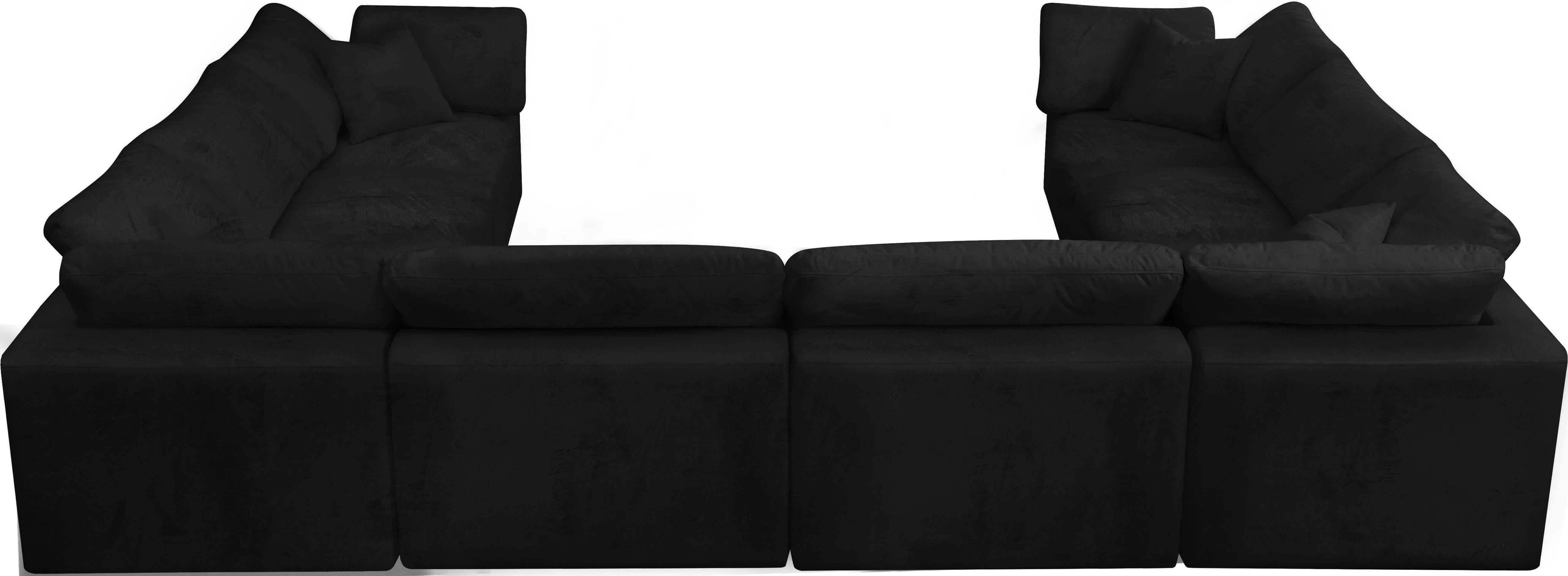 Cozy Black Velvet Cloud Modular Sectional - Luxury Home Furniture (MI)