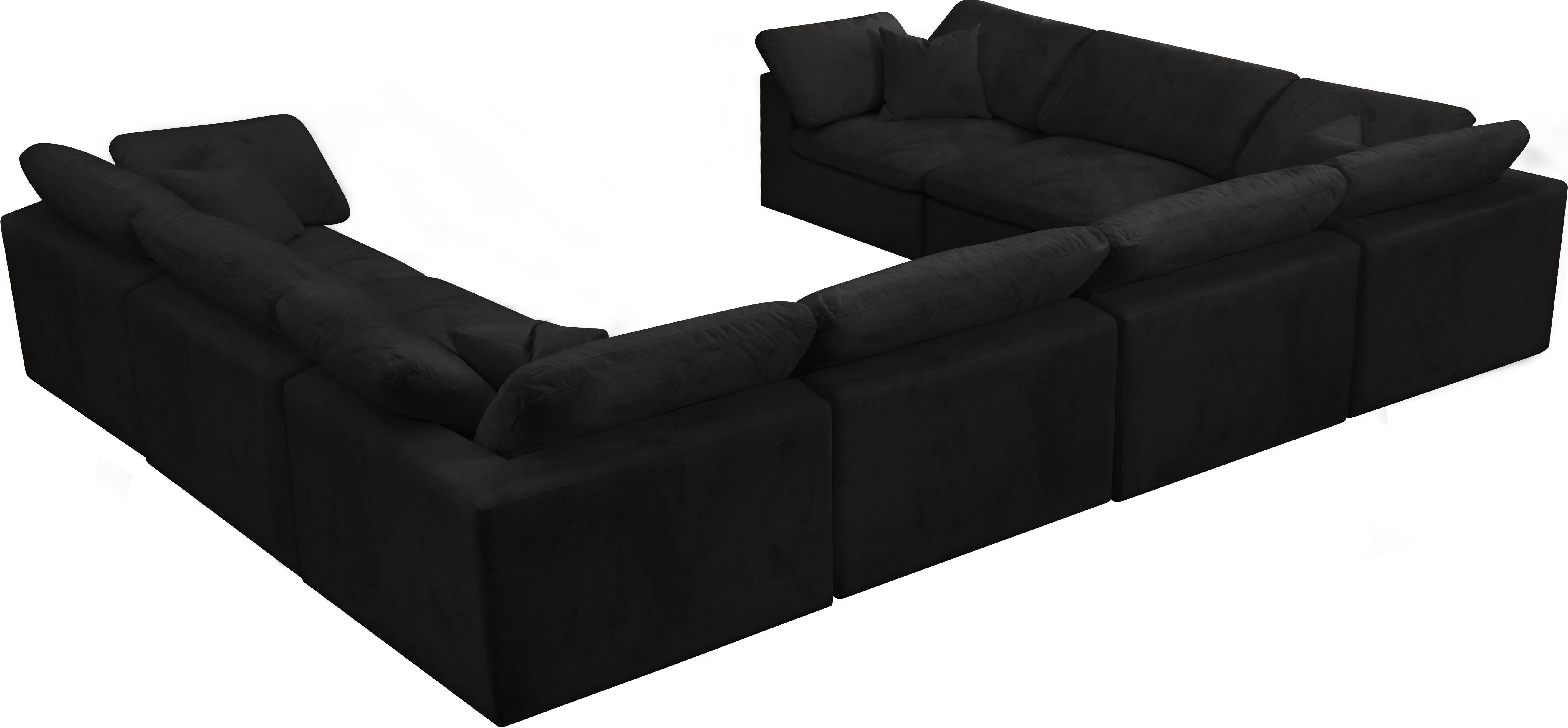 Cozy Black Velvet Cloud Modular Sectional - Luxury Home Furniture (MI)