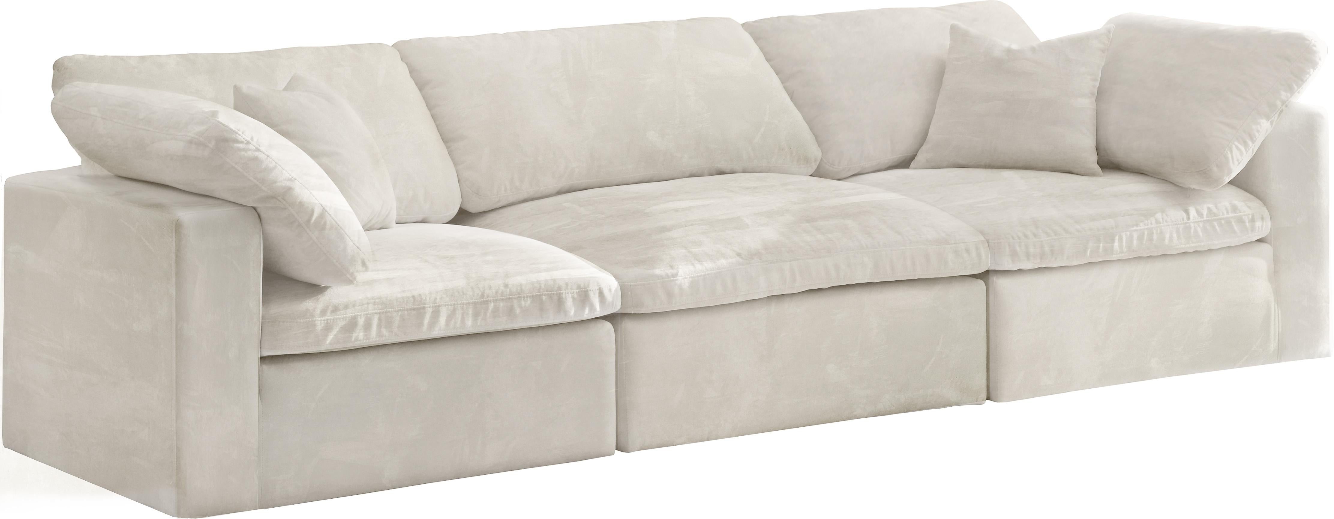 Cozy Cream Velvet Cloud Modular Sofa - Luxury Home Furniture (MI)