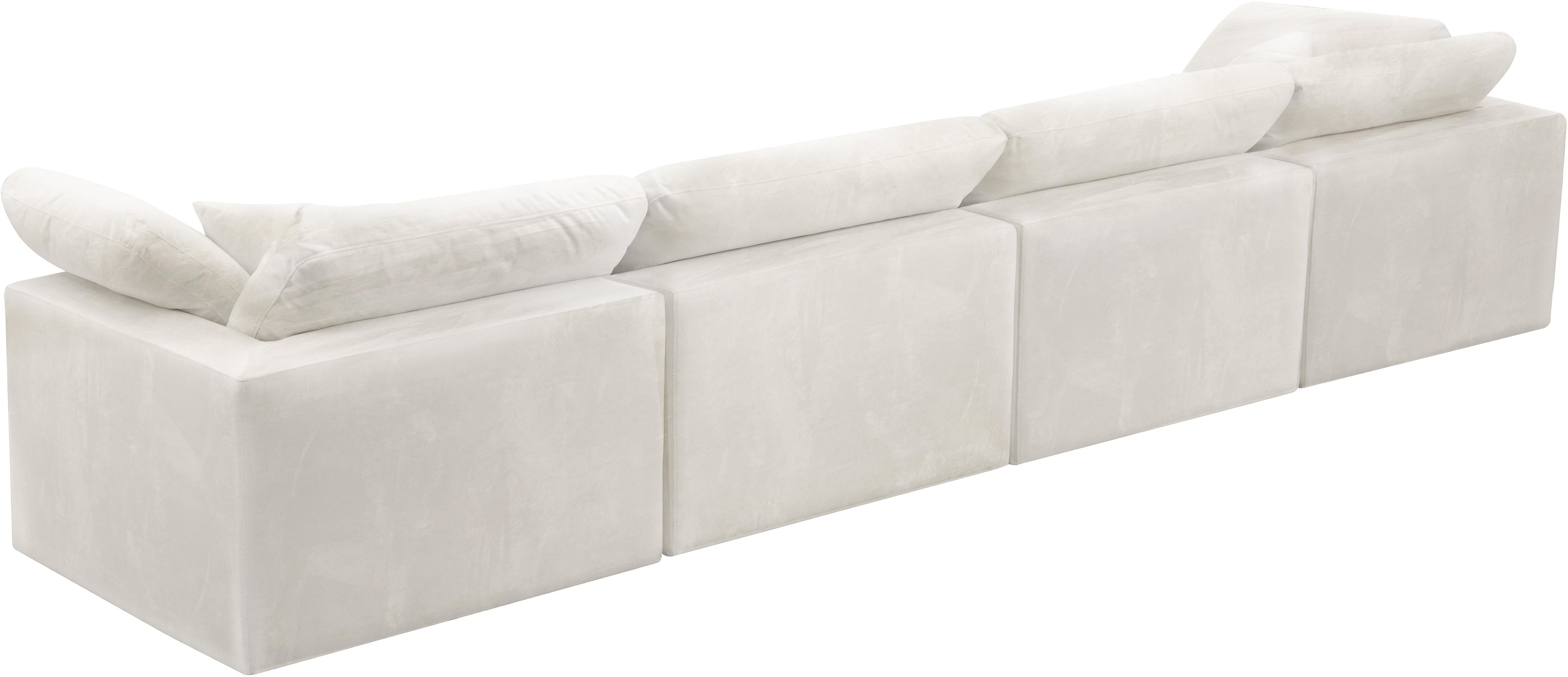Cozy Cream Velvet Cloud Modular Sofa - Luxury Home Furniture (MI)