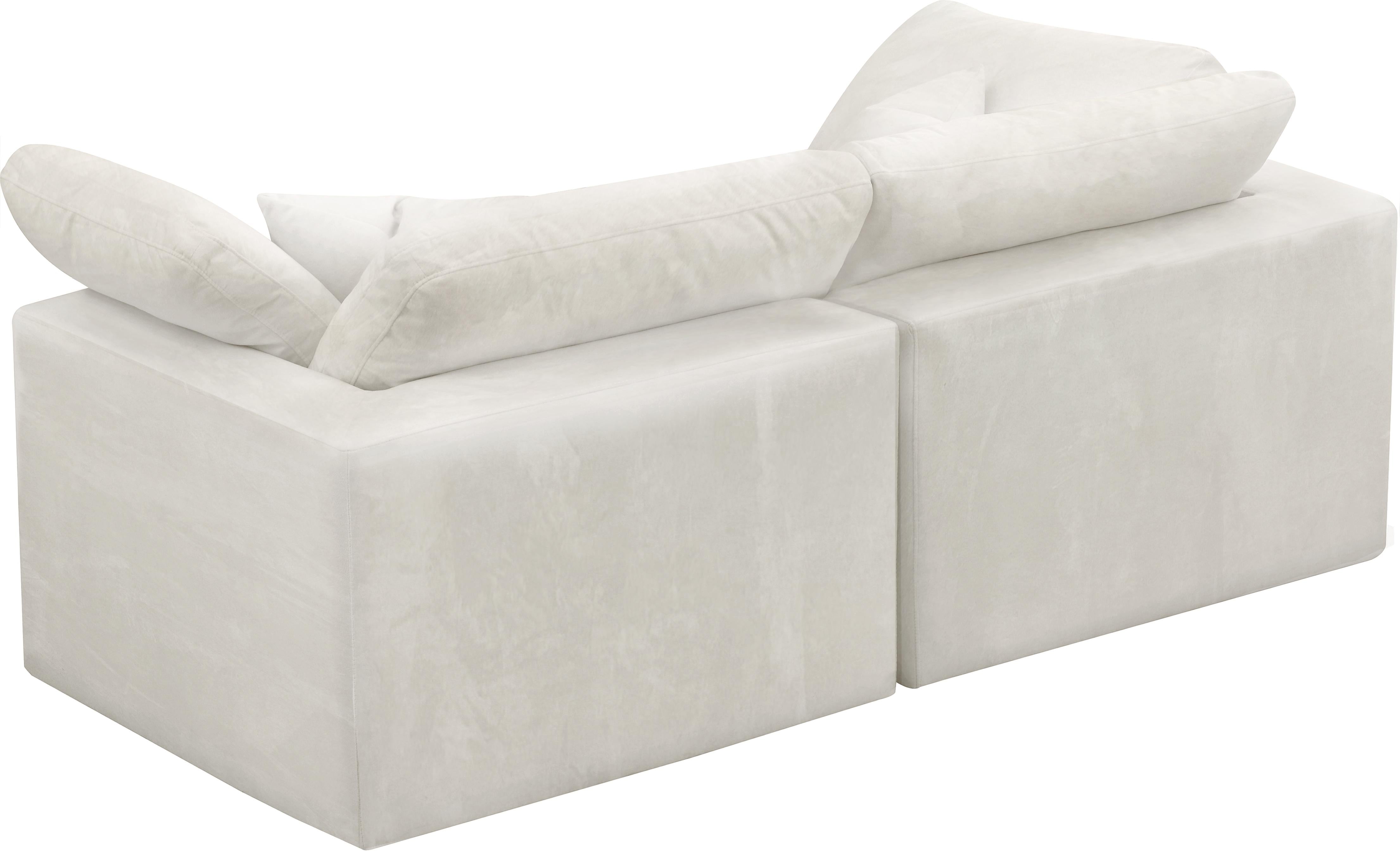 Cozy Cream Velvet Cloud Modular Sofa - Luxury Home Furniture (MI)