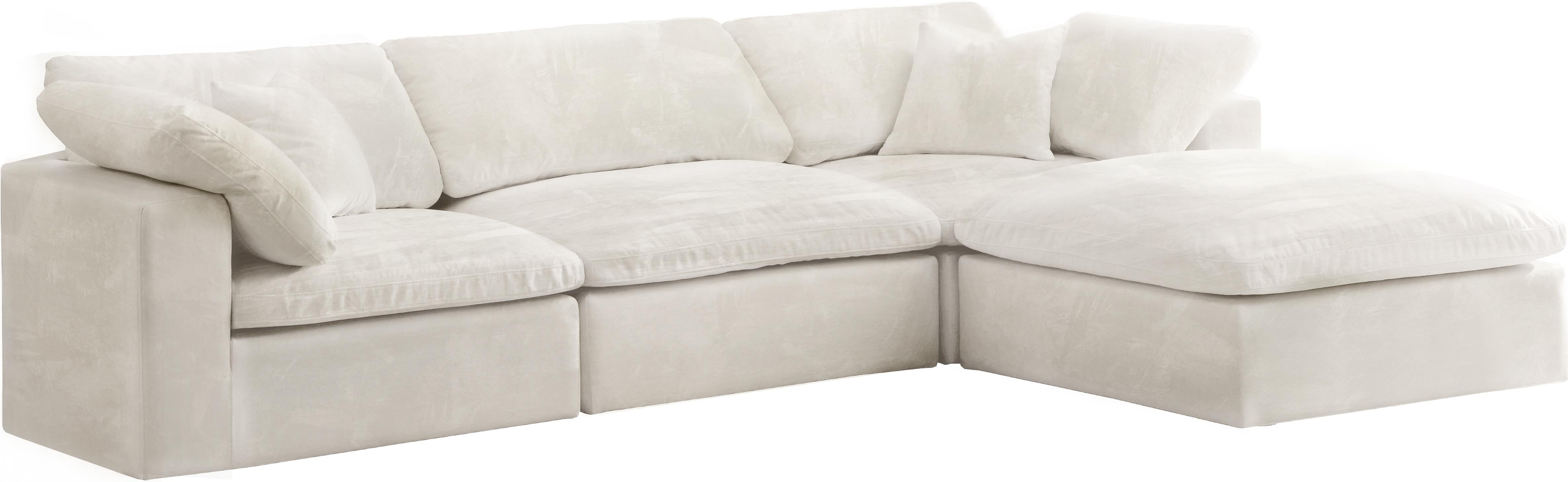 Cozy Cream Velvet Cloud Modular Sectional - Luxury Home Furniture (MI)