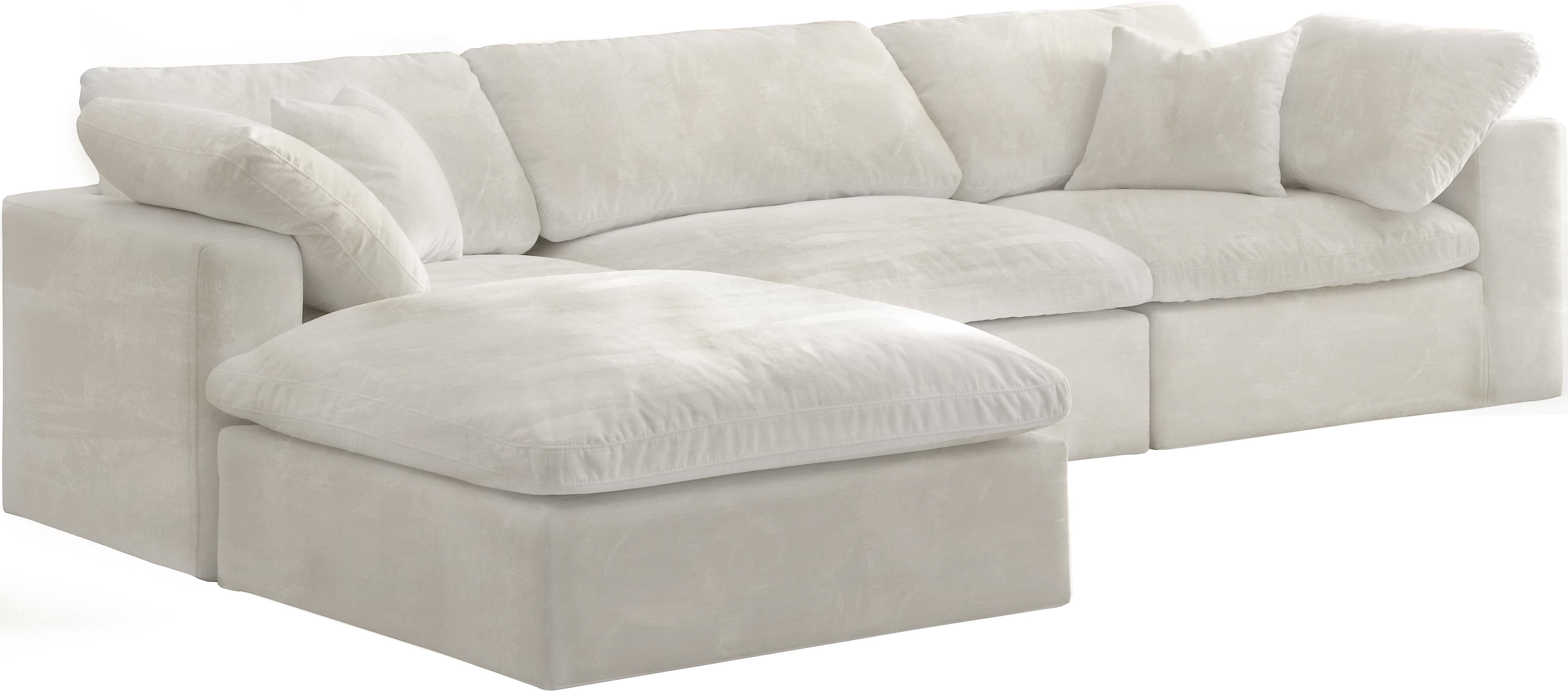 Cozy Cream Velvet Cloud Modular Sectional - Luxury Home Furniture (MI)